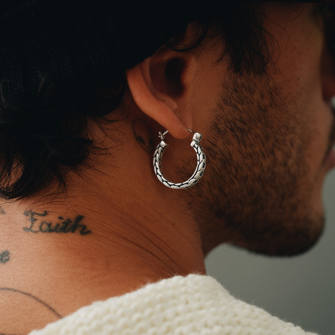 Minimal Men's Sterling Silver Earrings - Ryan Christian