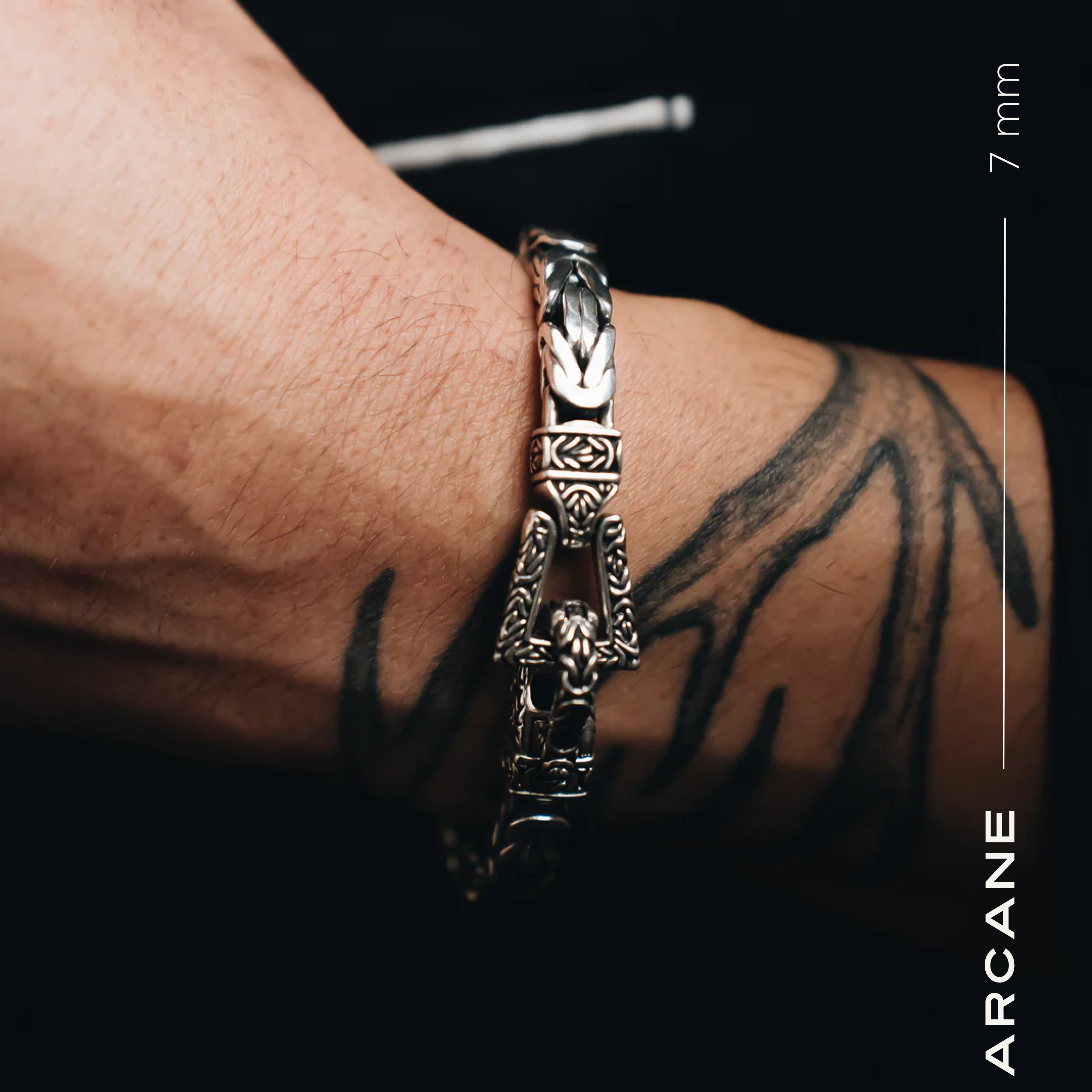 Arcane Byzantine Bracelet Sterling Silver 7mm. 7.5 in- Ryan Christian