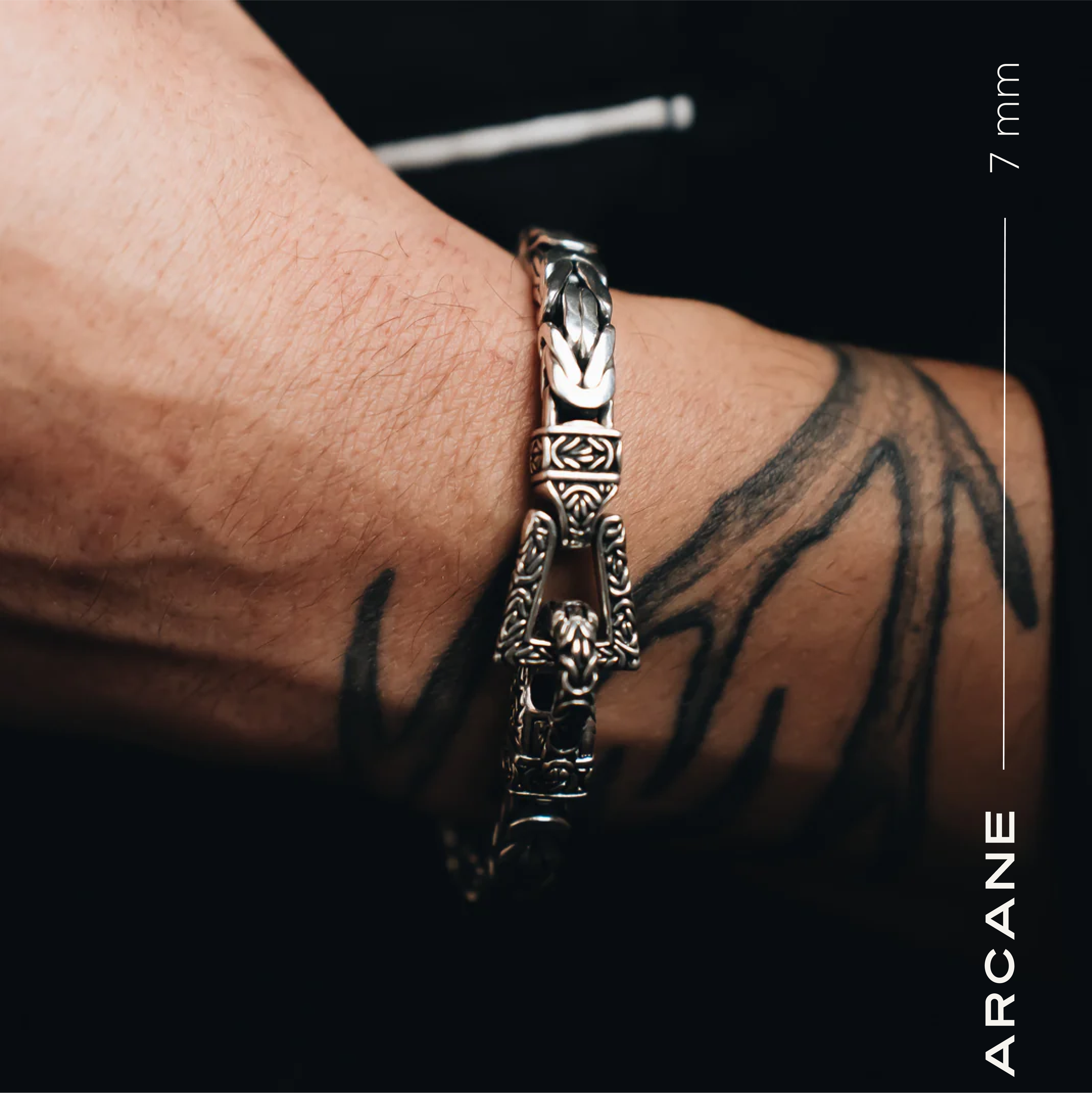 Arcane Byzantine Bracelet Sterling Silver 7mm. 7.5 in- Ryan Christian