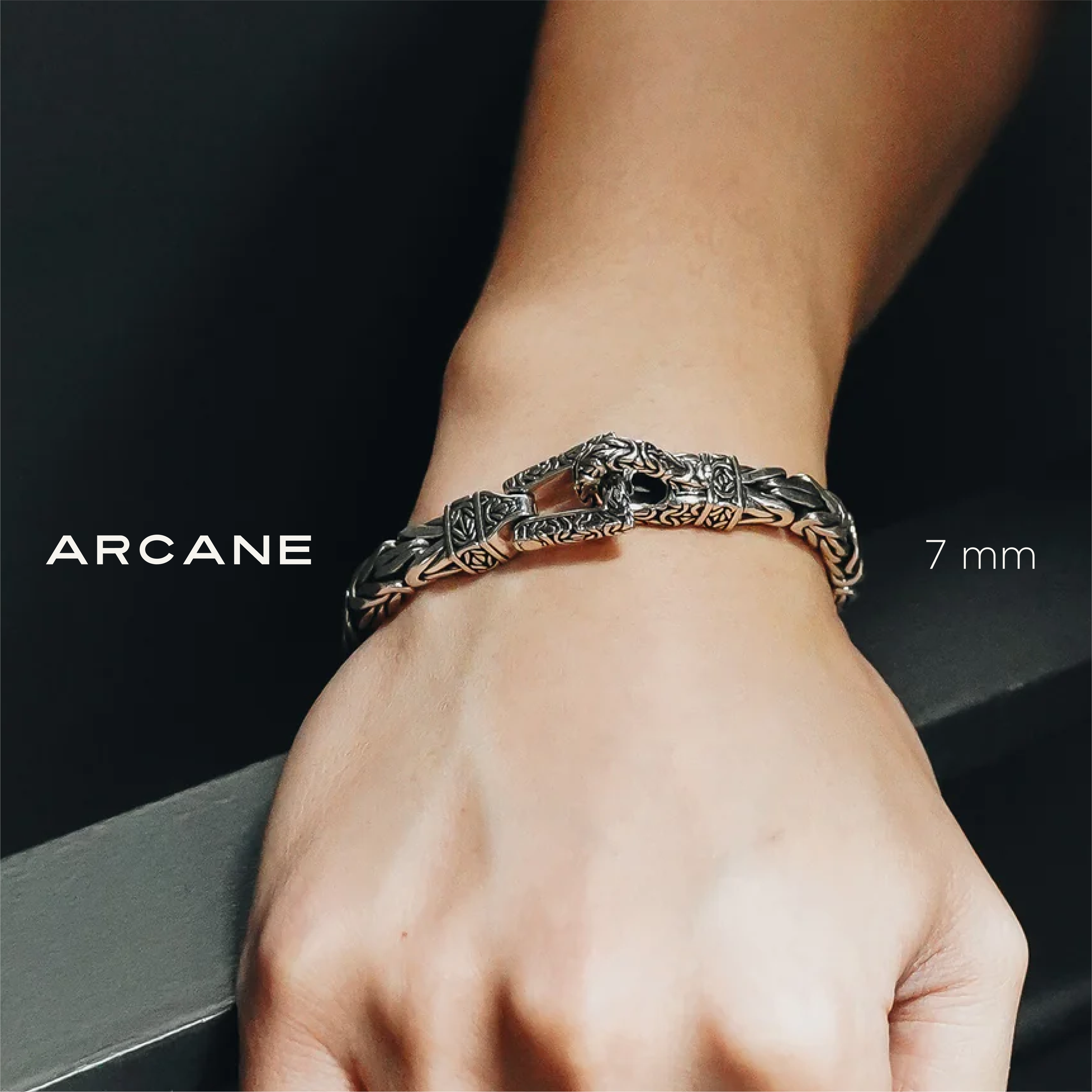 Arcane  Byzantine Bracelet Sterling Silver 7mm. 7 in- Ryan Christian