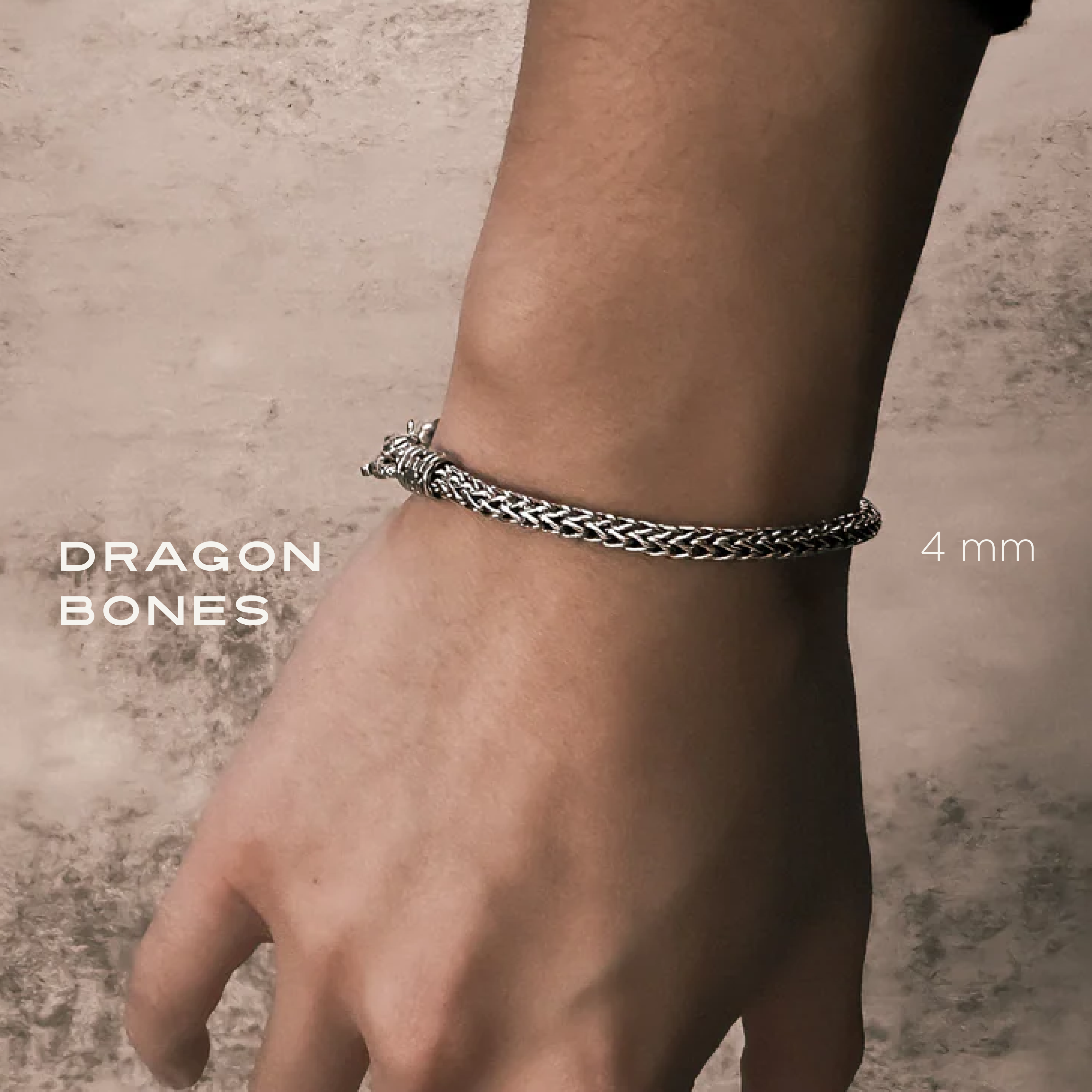 Dragon Bones Vintage Weave Sterling Silver Bracelet 4mm. 7 in - Ryan Christian