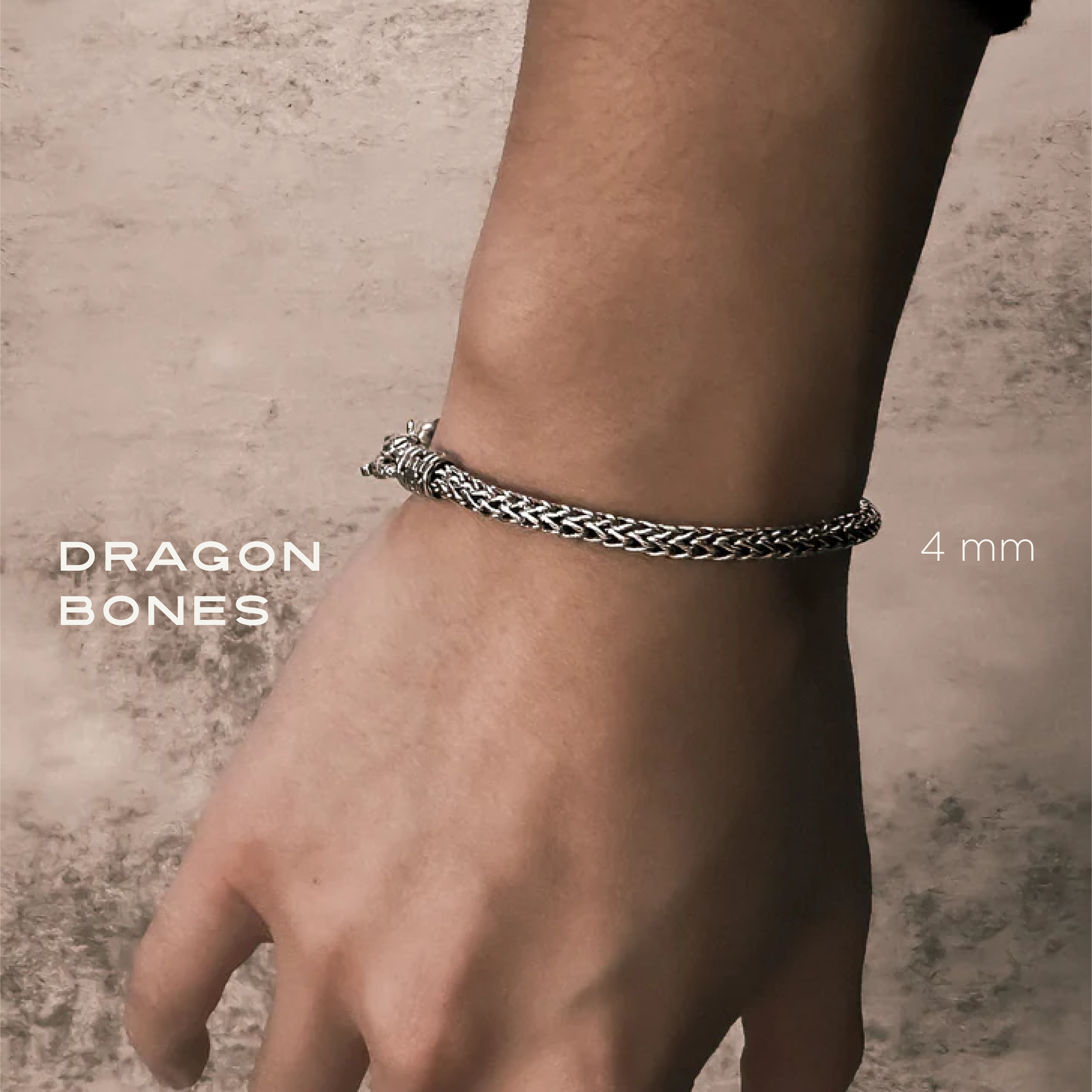 Dragon Bones Vintage Weave Sterling Silver Bracelet 4mm. 7 in - Ryan Christian