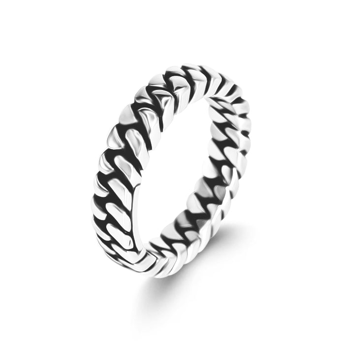 Cable 4mm. Sterling Silver Ring - Ryan Christian