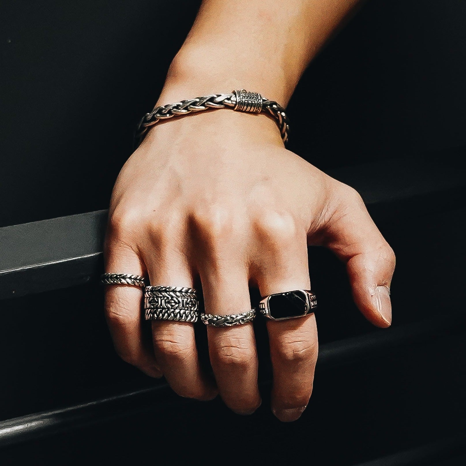 Hybrid 4mm. Sterling Silver Ring size 8- Ryan Christian