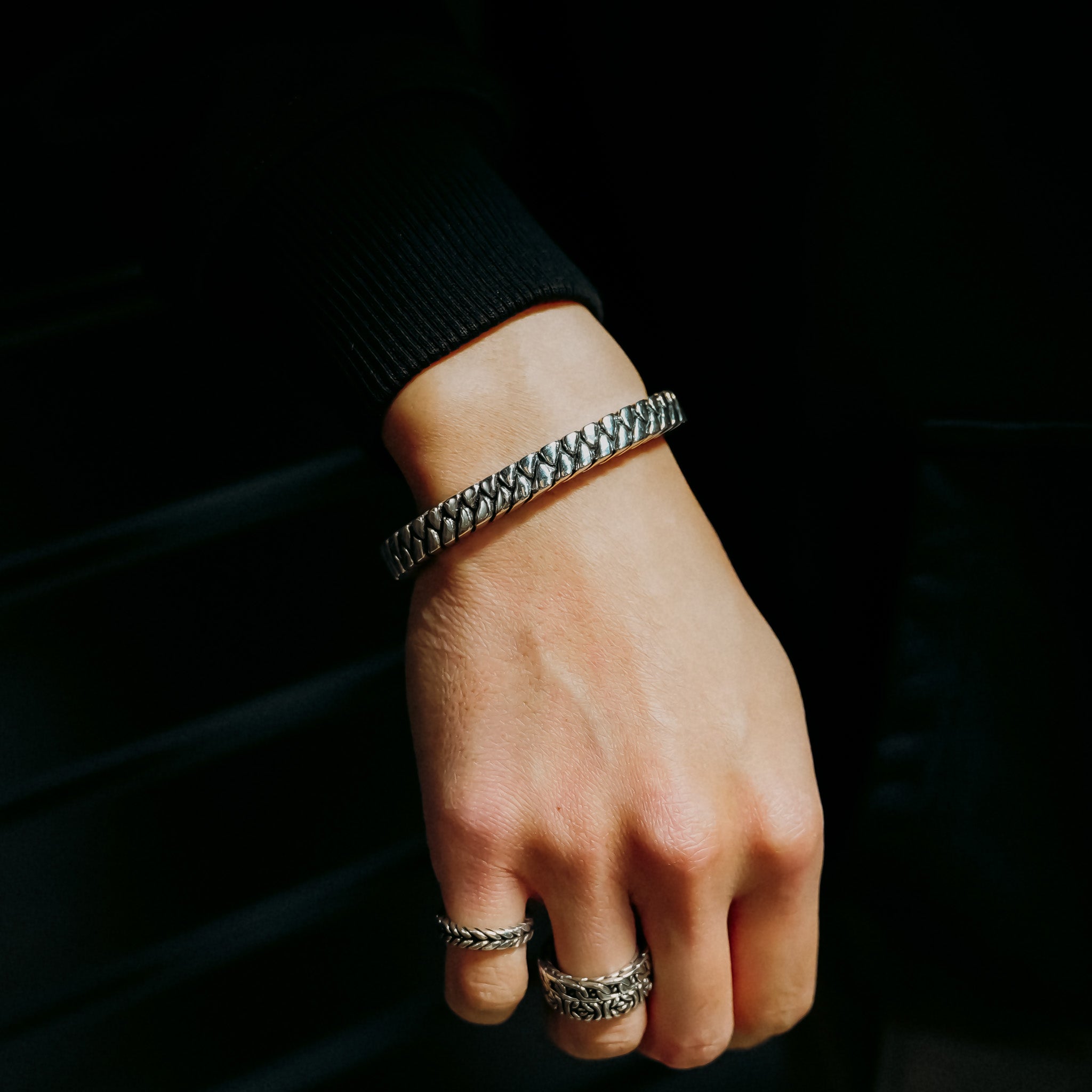 Cable Sterling Silver Cuff Small- Ryan Christian