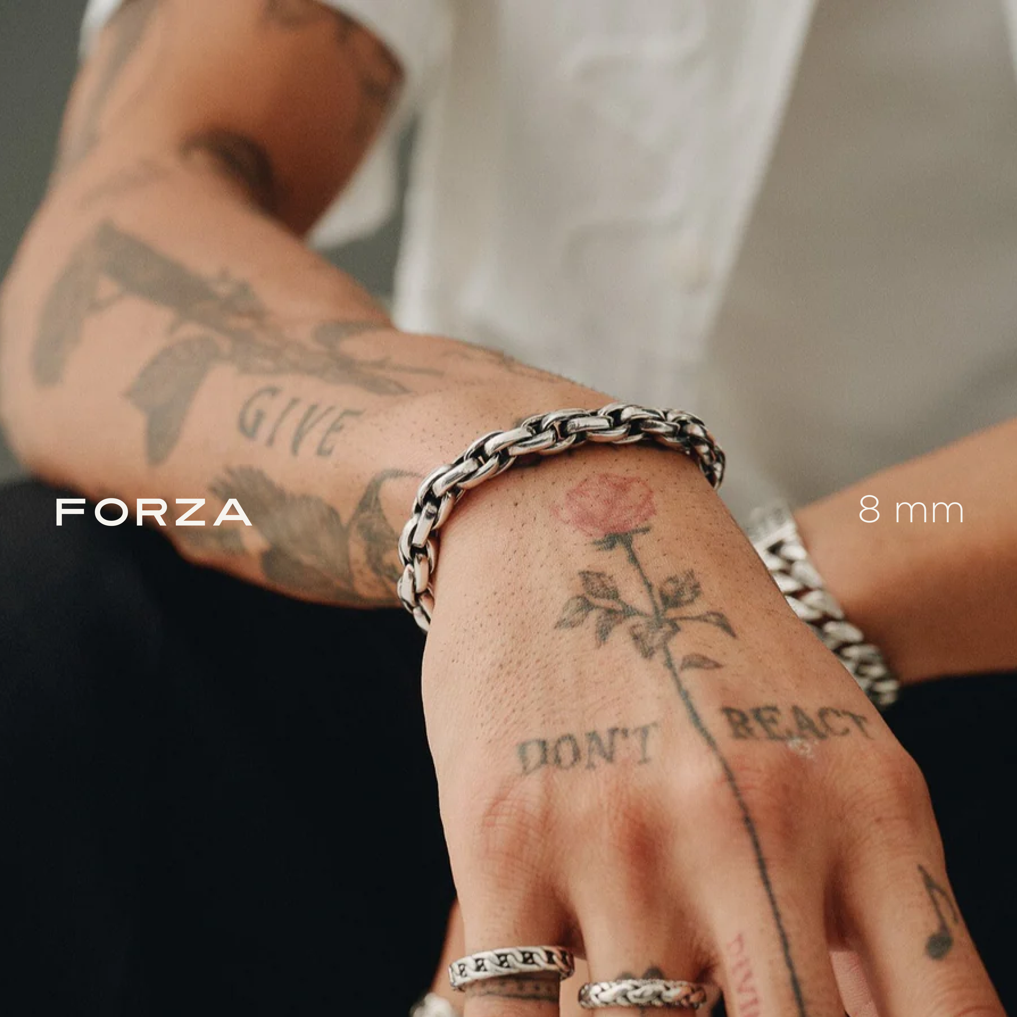 Forza  Link Sterling Silver Bracelet 8mm. 7.5 in- Ryan Christian