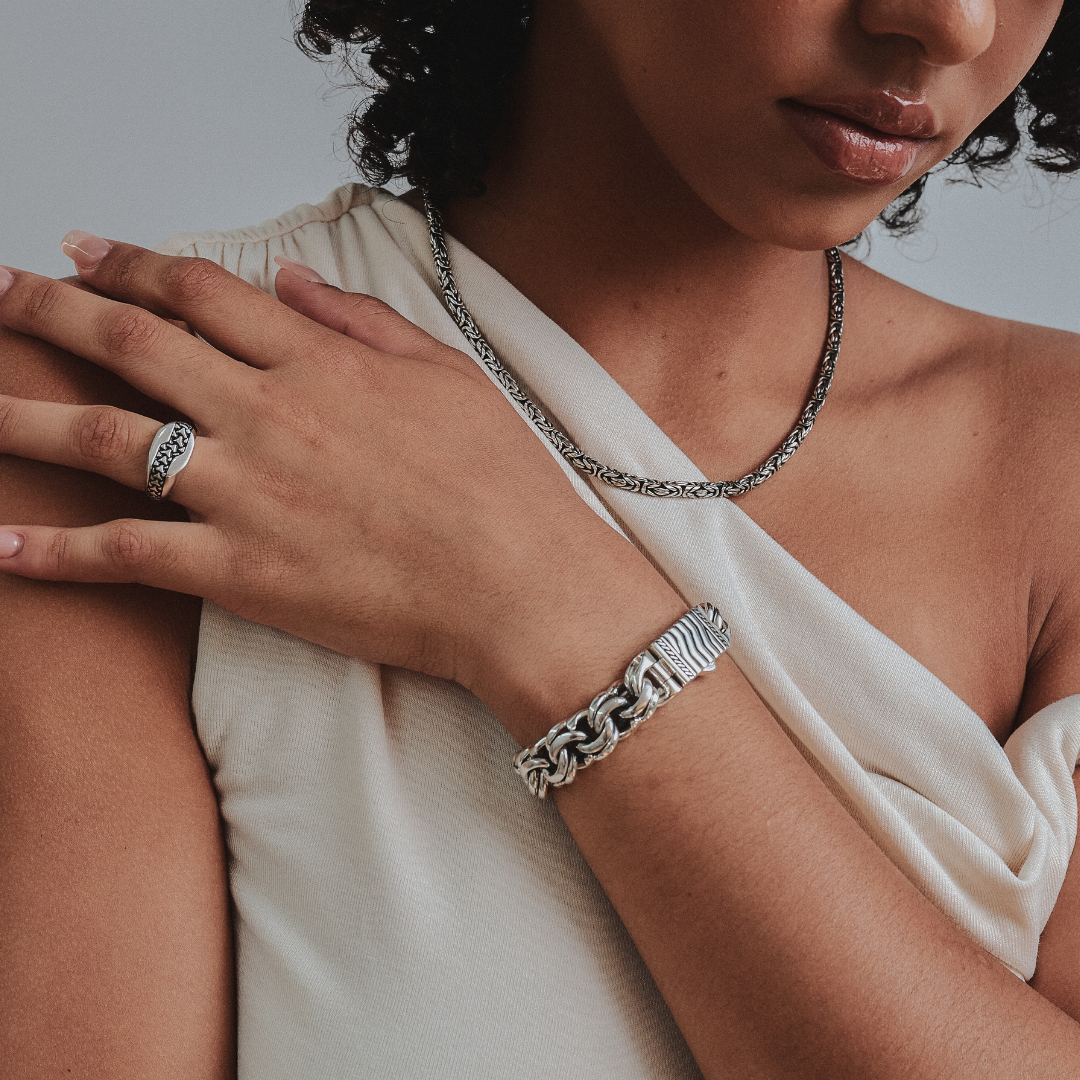 Genesis Sterling Silver Bracelet 14mm. 6.5 in - Ryan Christian