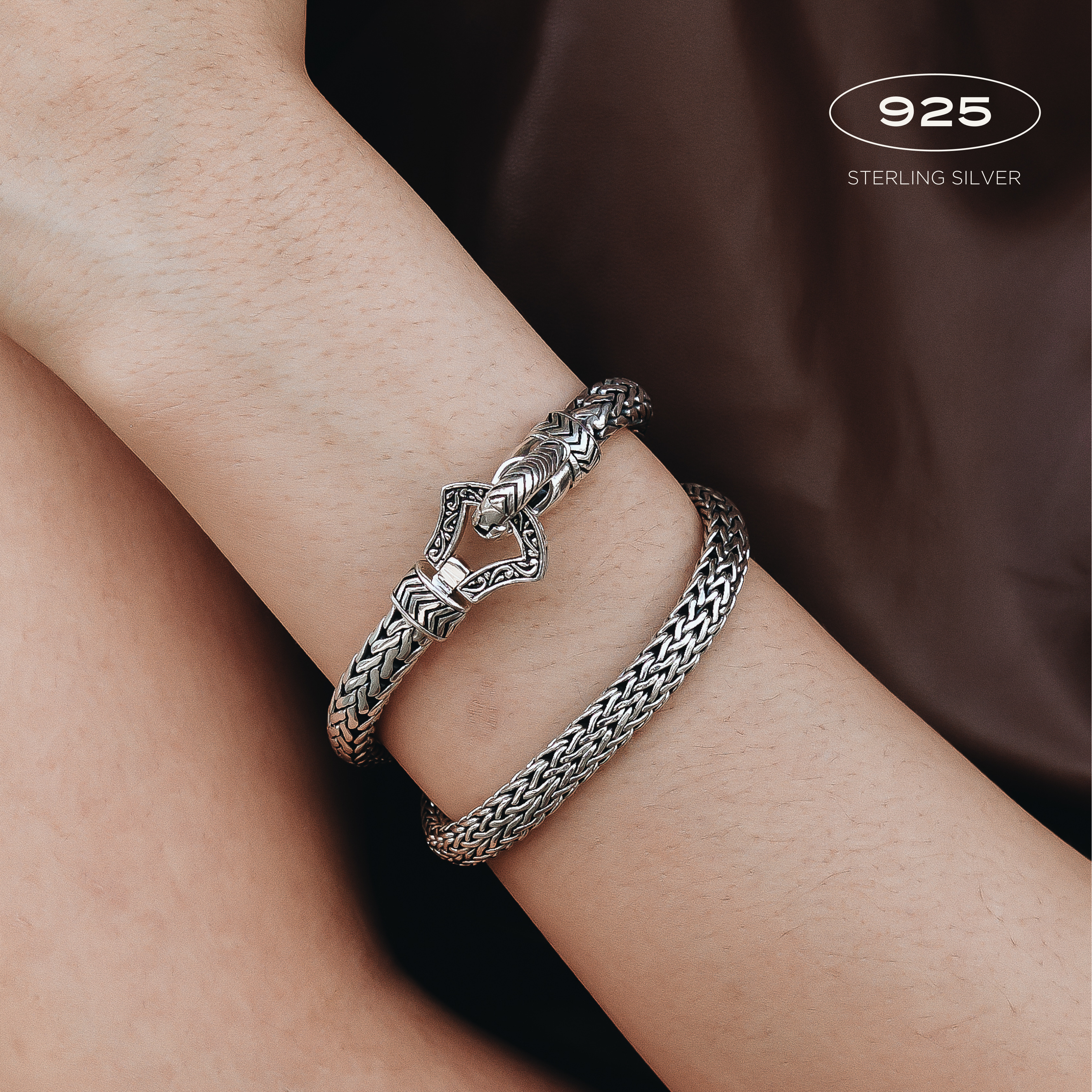 Hook Vintage Chain Sterling Silver Bracelet 7mm. 7in- Ryan Christian