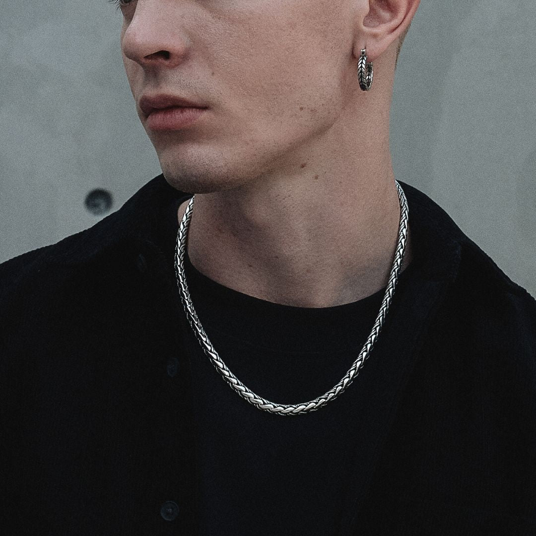 Hybrid Men's Sterling Silver Chain 6mm. - Ryan Christian