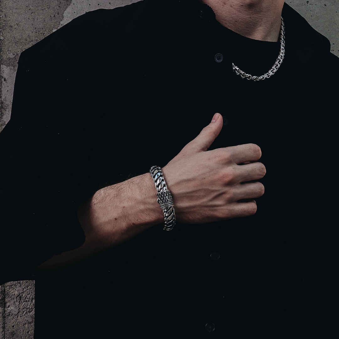 Maritime Sterling Silver Bracelet 14mm. 7.5 in- Ryan Christian