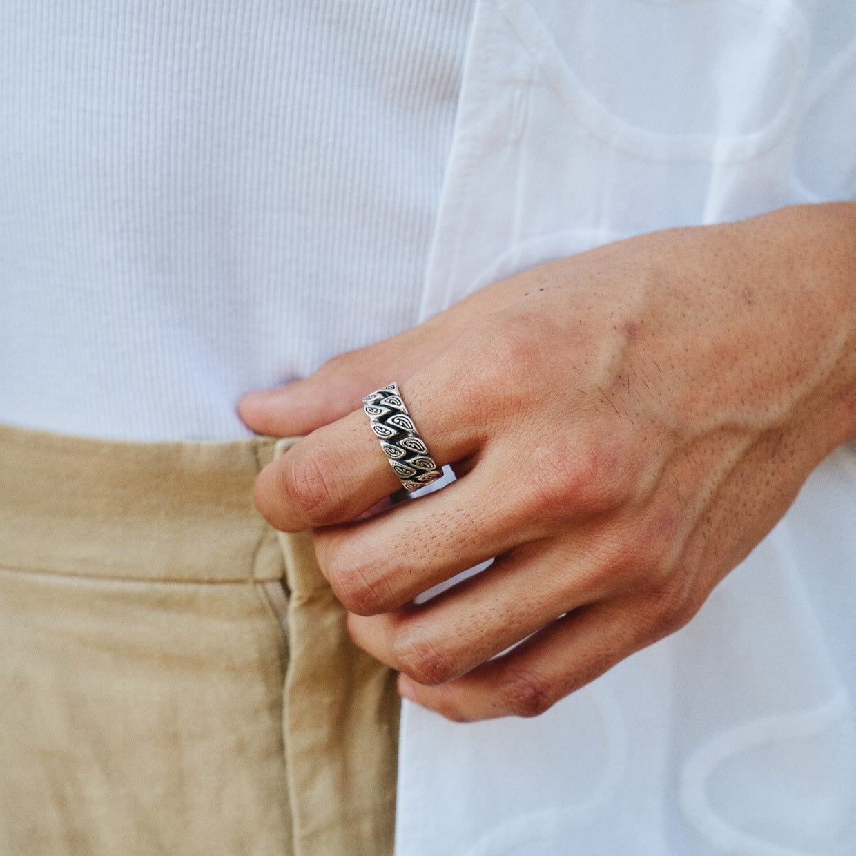 Sari Cuban Sterling Silver Ring size 7- Ryan Christian