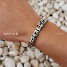 Native Byzantine Sterling Silver Bracelet 7mm. 8in- Ryan Christian