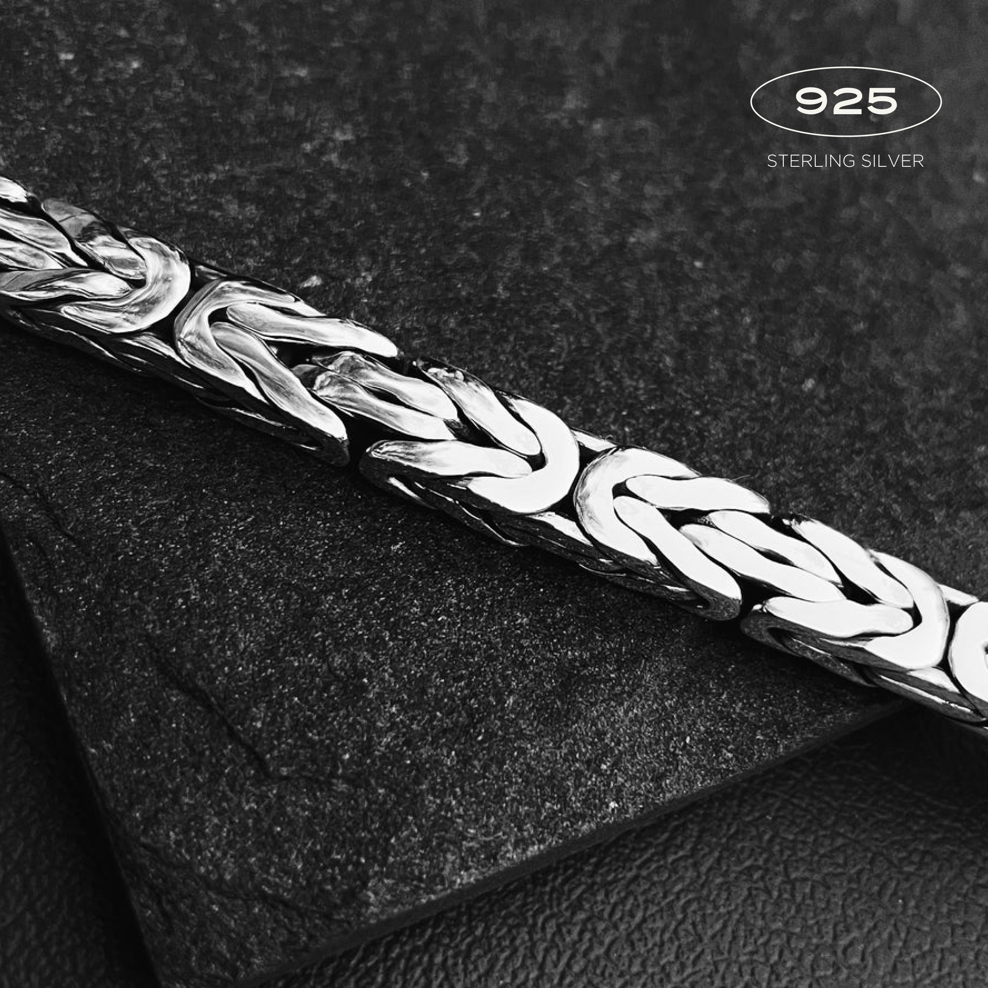 Native Byzantine Sterling Silver Bracelet 7mm. 8.5in- Ryan Christian