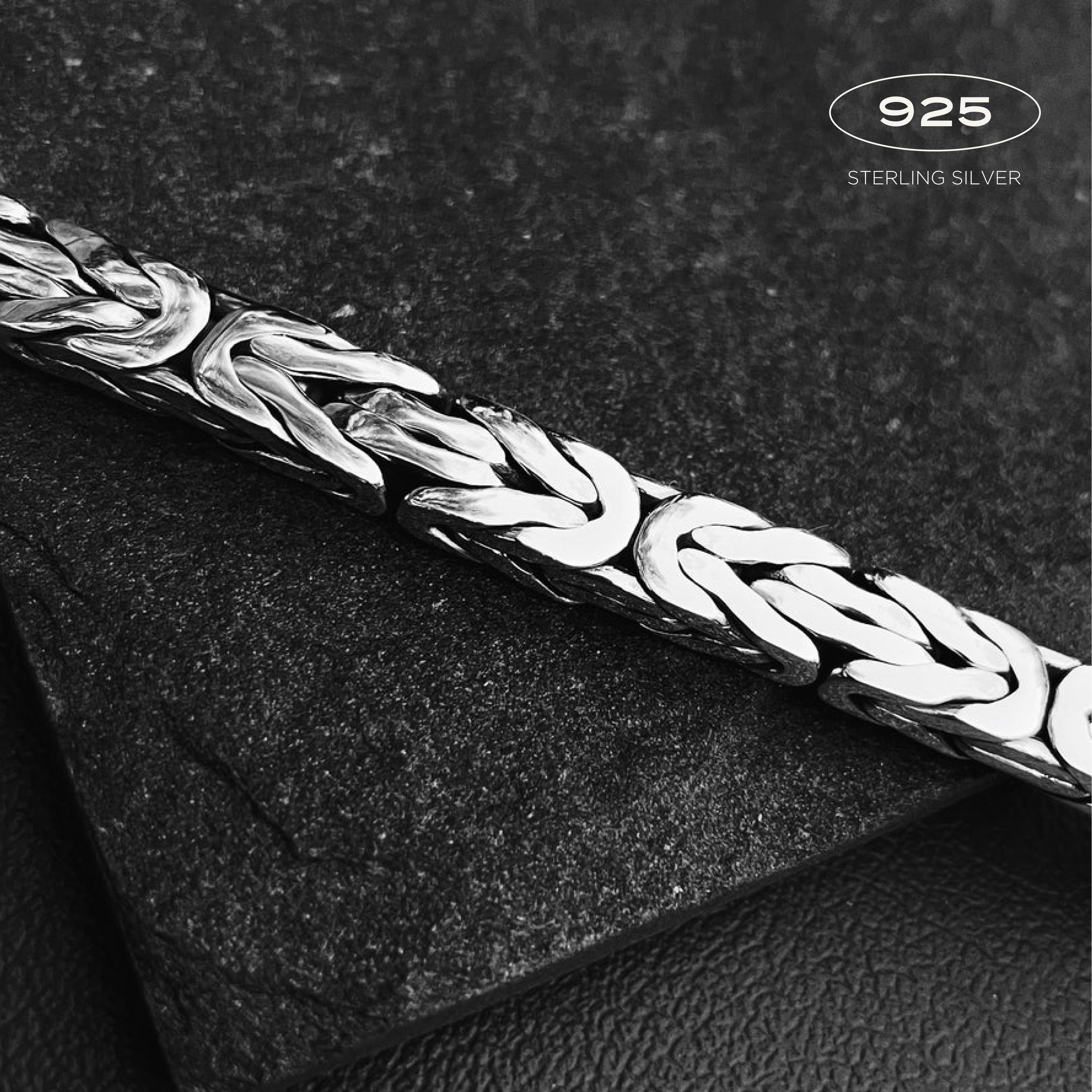 Native Byzantine Sterling Silver Bracelet 7mm. 8.5in- Ryan Christian