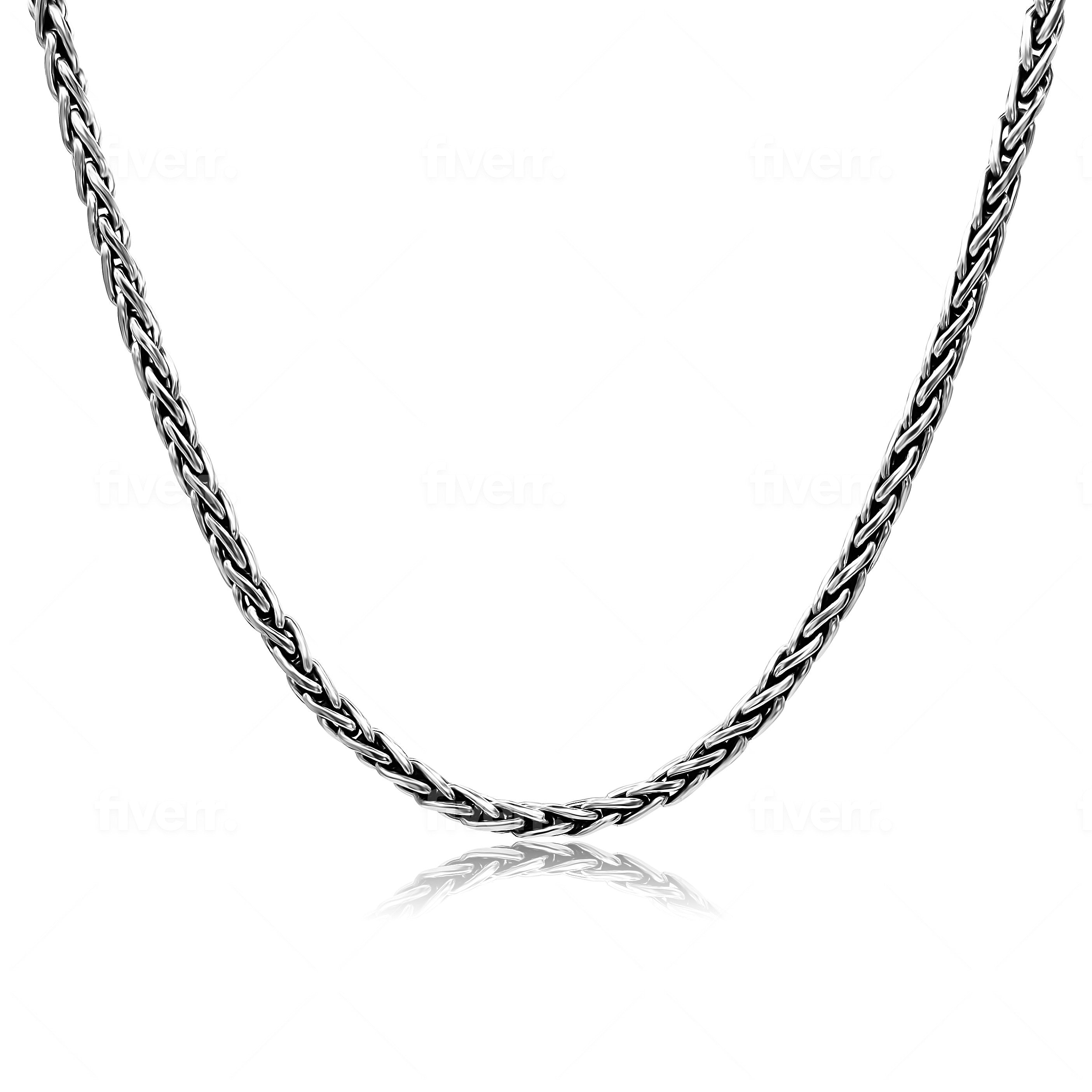 Wheat Sterling Silver Chain 4mm. - Ryan Christian
