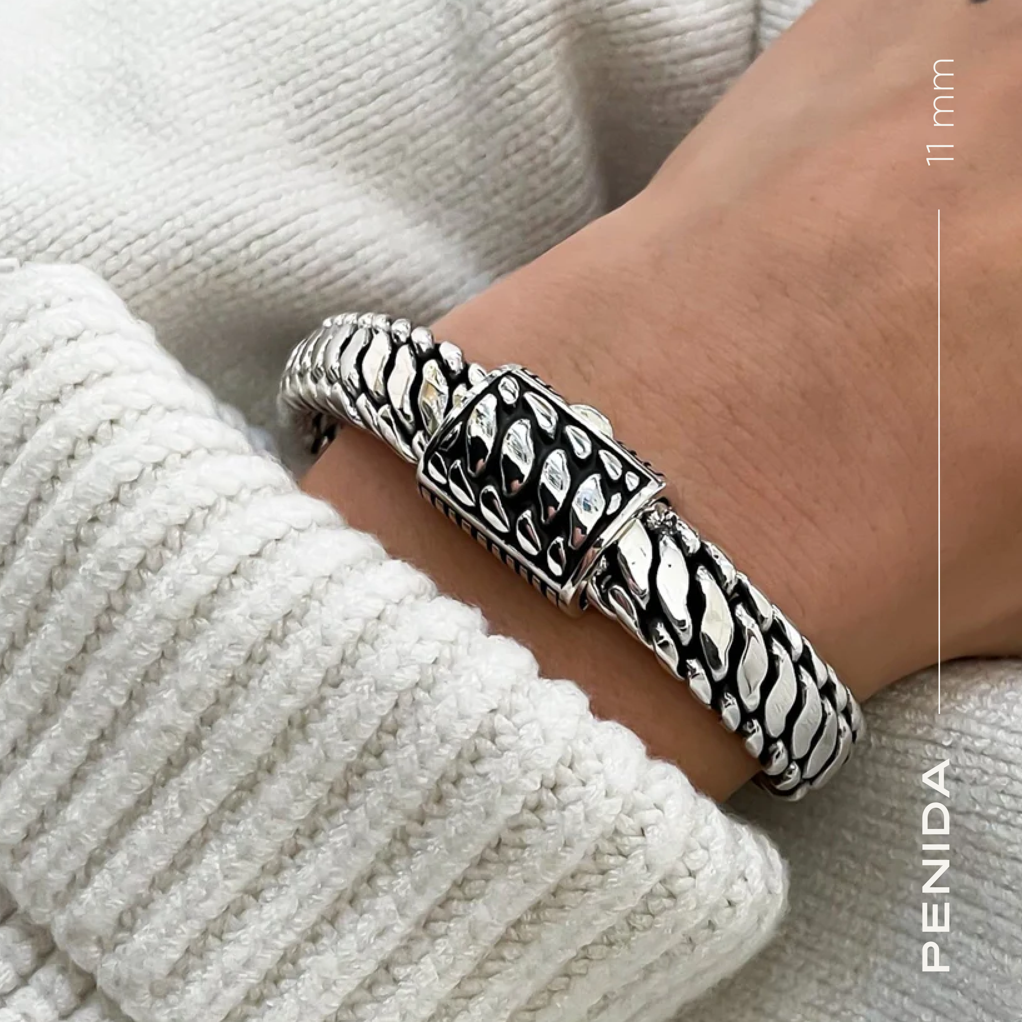 Penida Sterling Silver Bracelet 11mm 8in- Ryan Christian