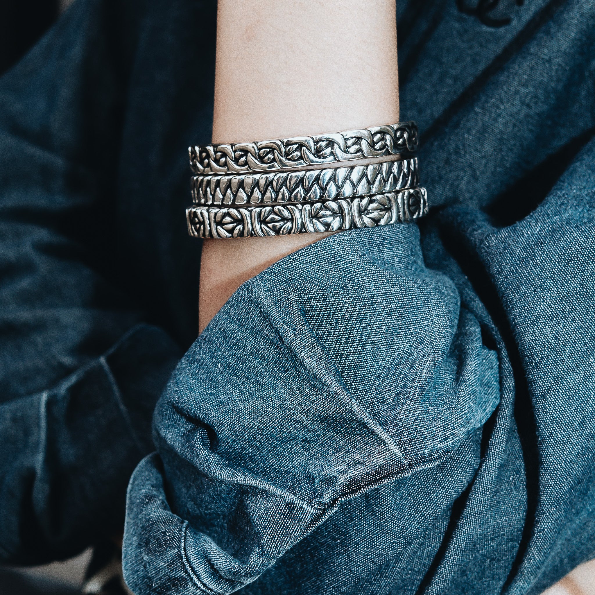 Cable Sterling Silver Cuff Medium - Ryan Christian