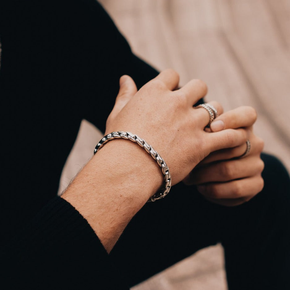 Modern  Weave Sterling Silver Bracelet 7mm 8in- Ryan Christian