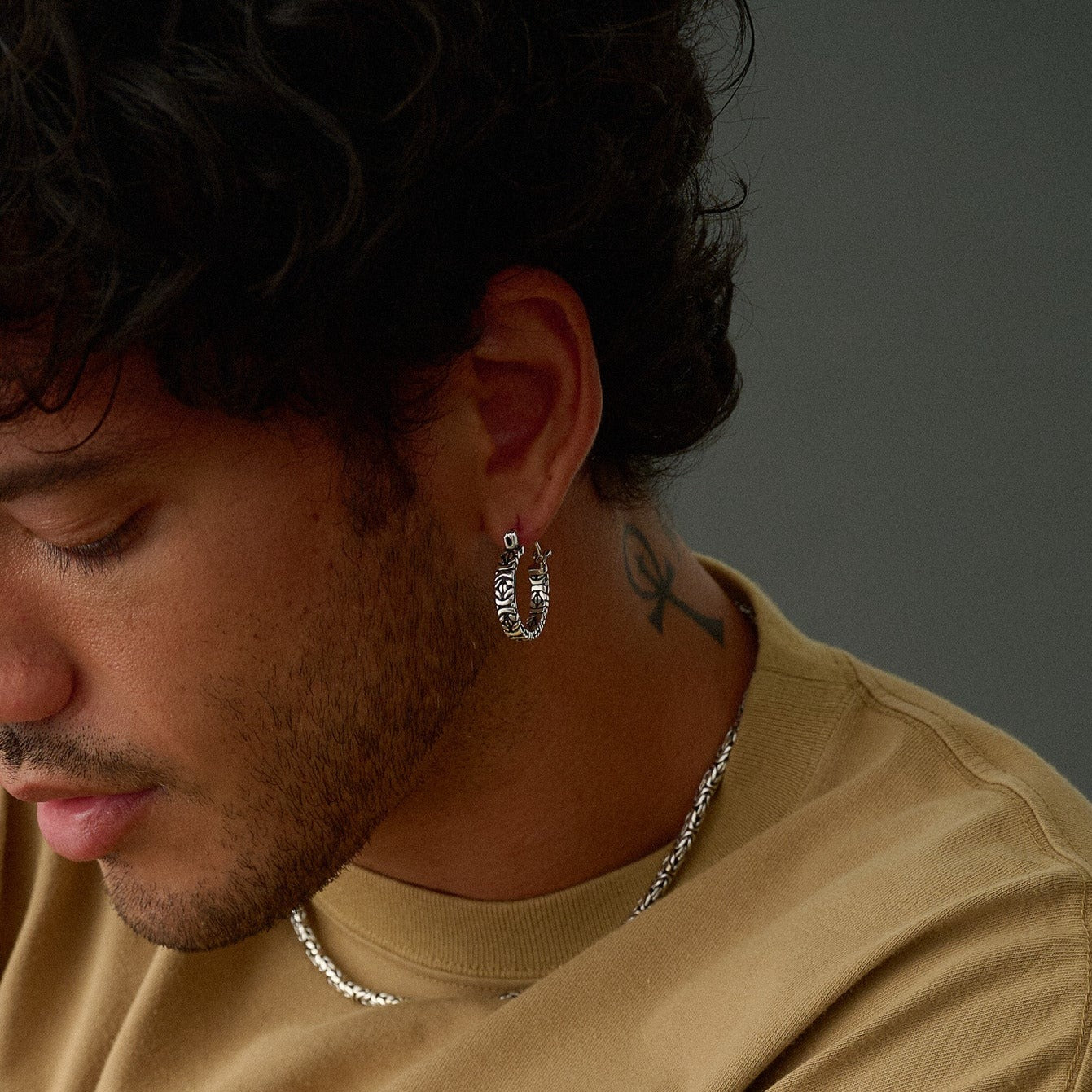 Byzantine Sterling Silver Men's Earrings - Ryan Christian