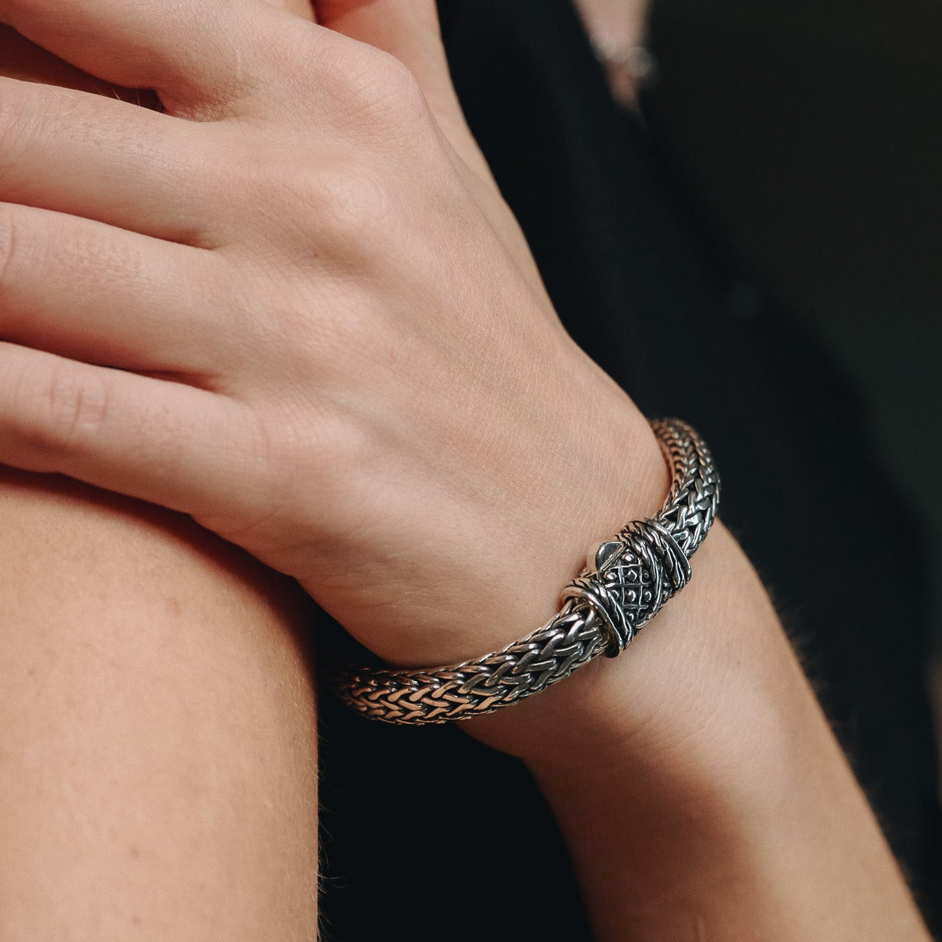 Crescent Vintage Sterling Silver Weave 8mm. 7.5in - Ryan Christian