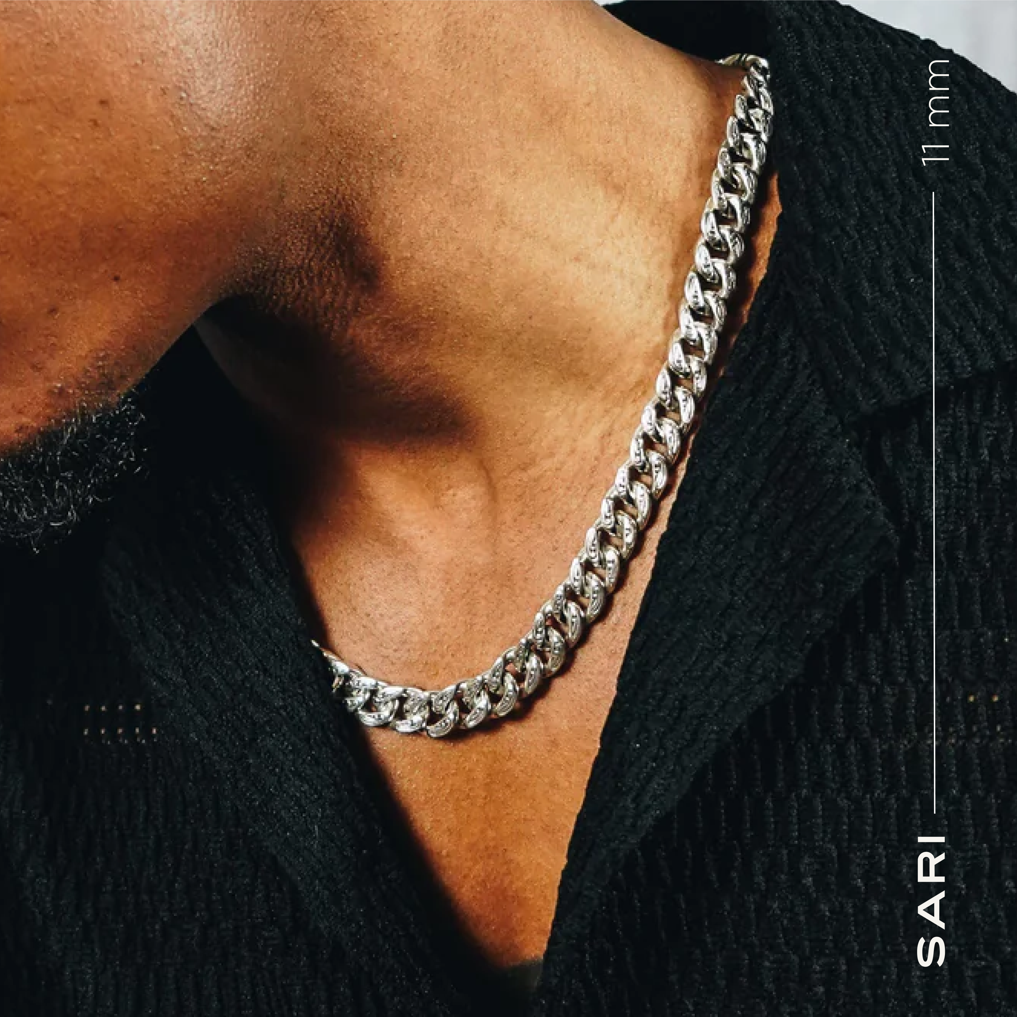 Sari Cuban Link Sterling Silver Chain 11mm. 16 in- Ryan Christian