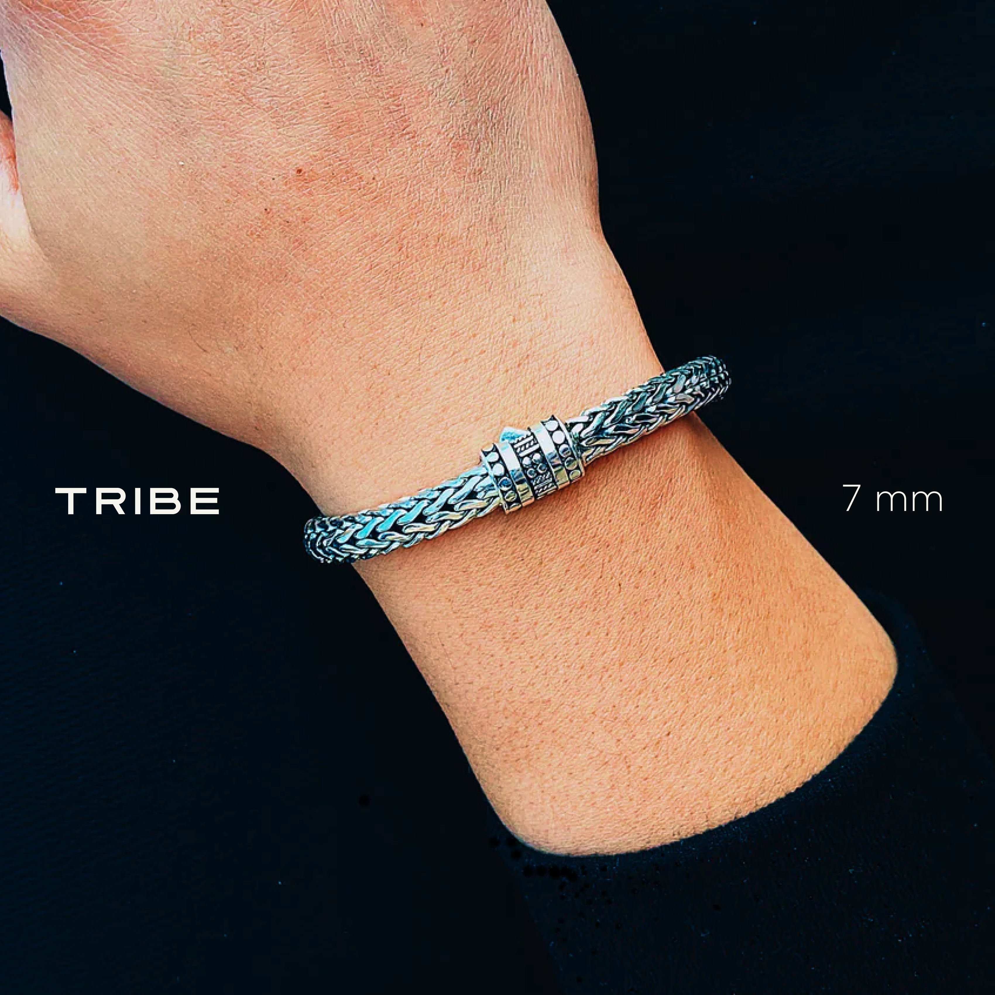 Tribe Vintage Sterling Silver Weave 7mm. 7.5in - Ryan Christian