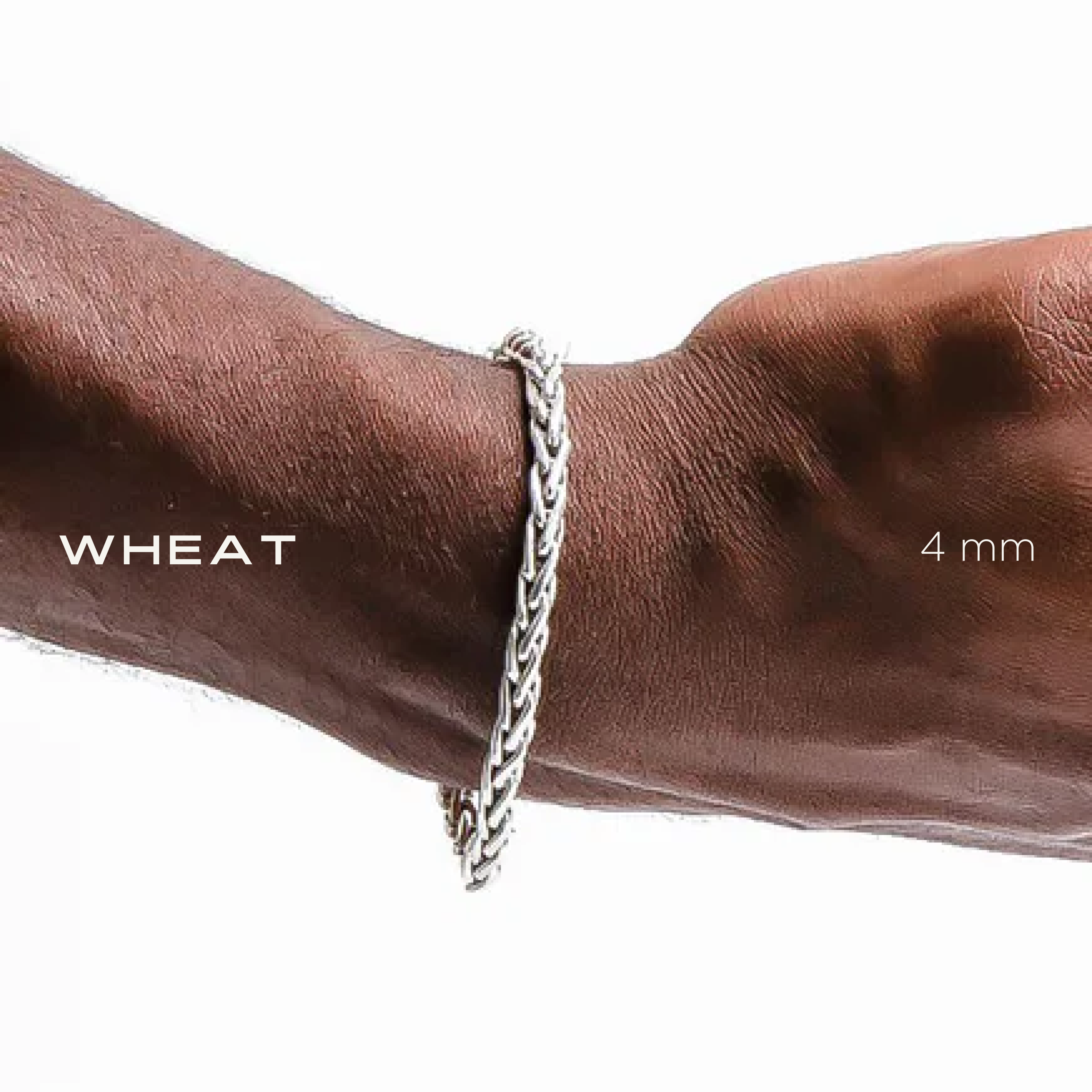 Wheat Sterling Silver Bracelet 4mm. 7 in- Ryan Christian