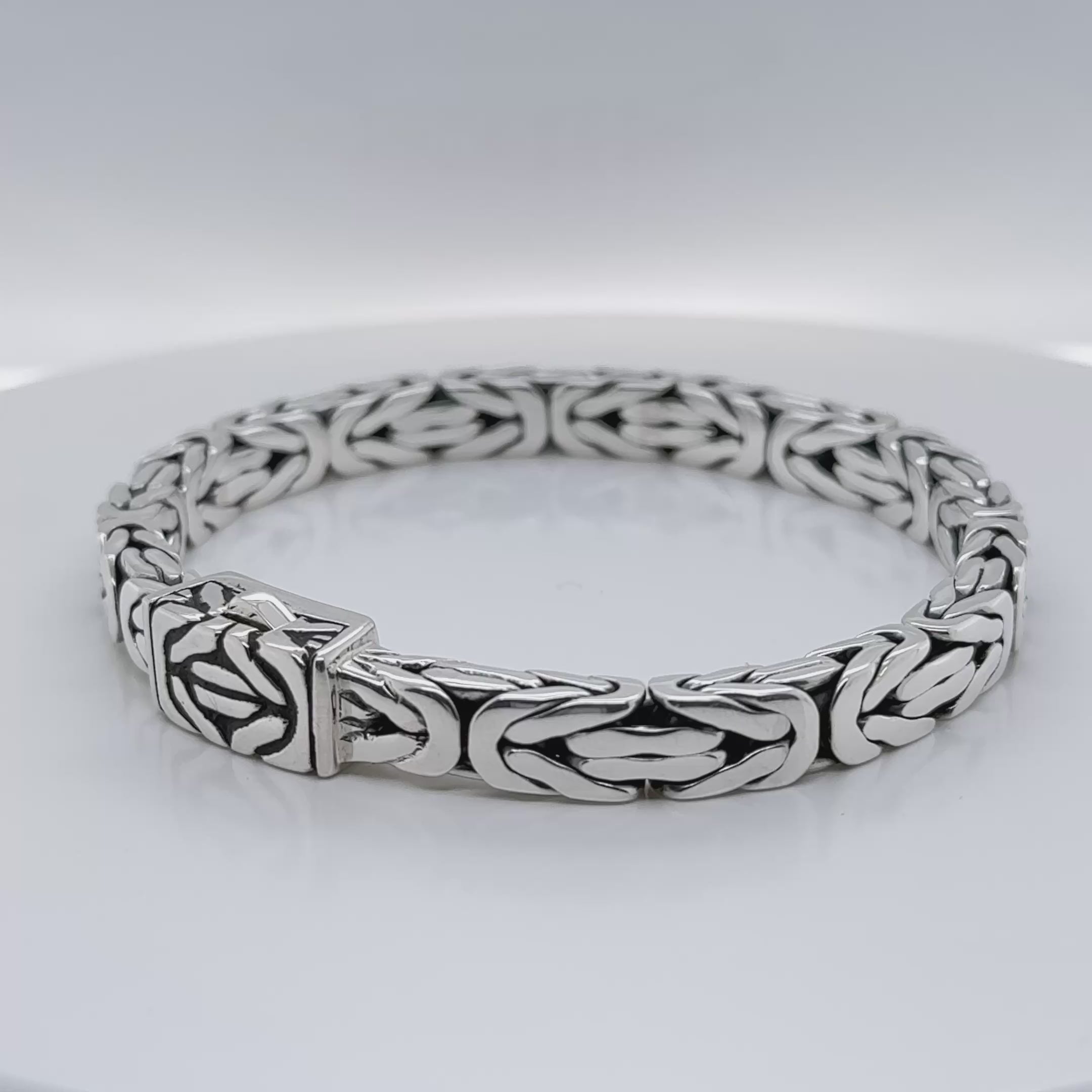 Native Byzantine Sterling Silver Bracelet 7mm. 7.5in- Ryan Christian