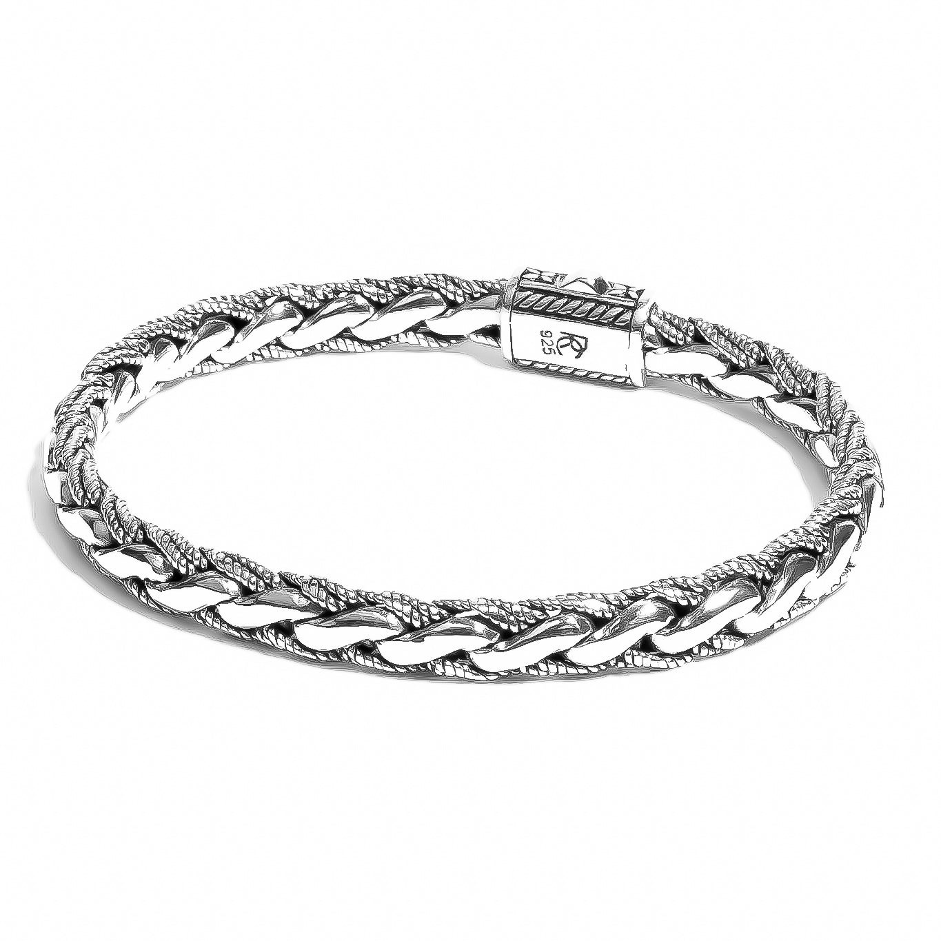Hybrid Sterling Silver Bracelet 6mm. 8in- Ryan Christian