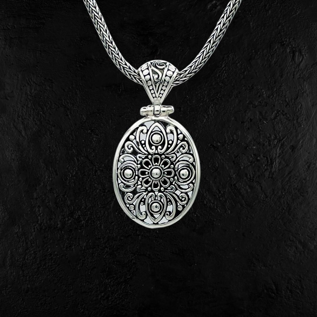 Lotus Oval Sterling Silver 925 Pendant - Ryan Christian
