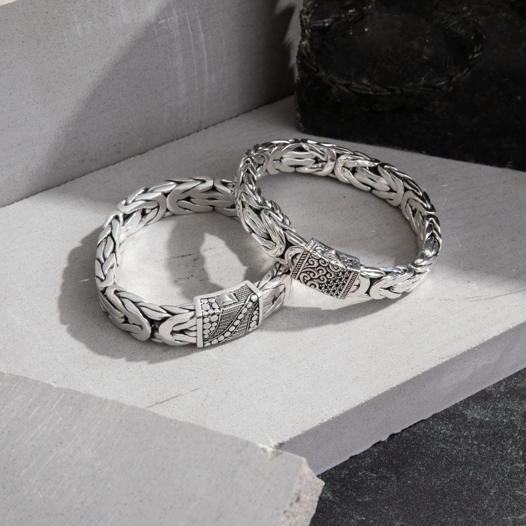 Capital Byzantine Sterling Silver Bracelet 14mm 9.0in- Ryan Christian
