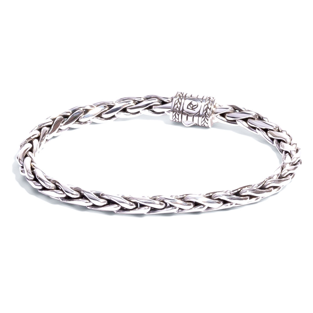 Haven Wheat Weave Sterling Silver Bracelet 6mm. 8in - Ryan Christian