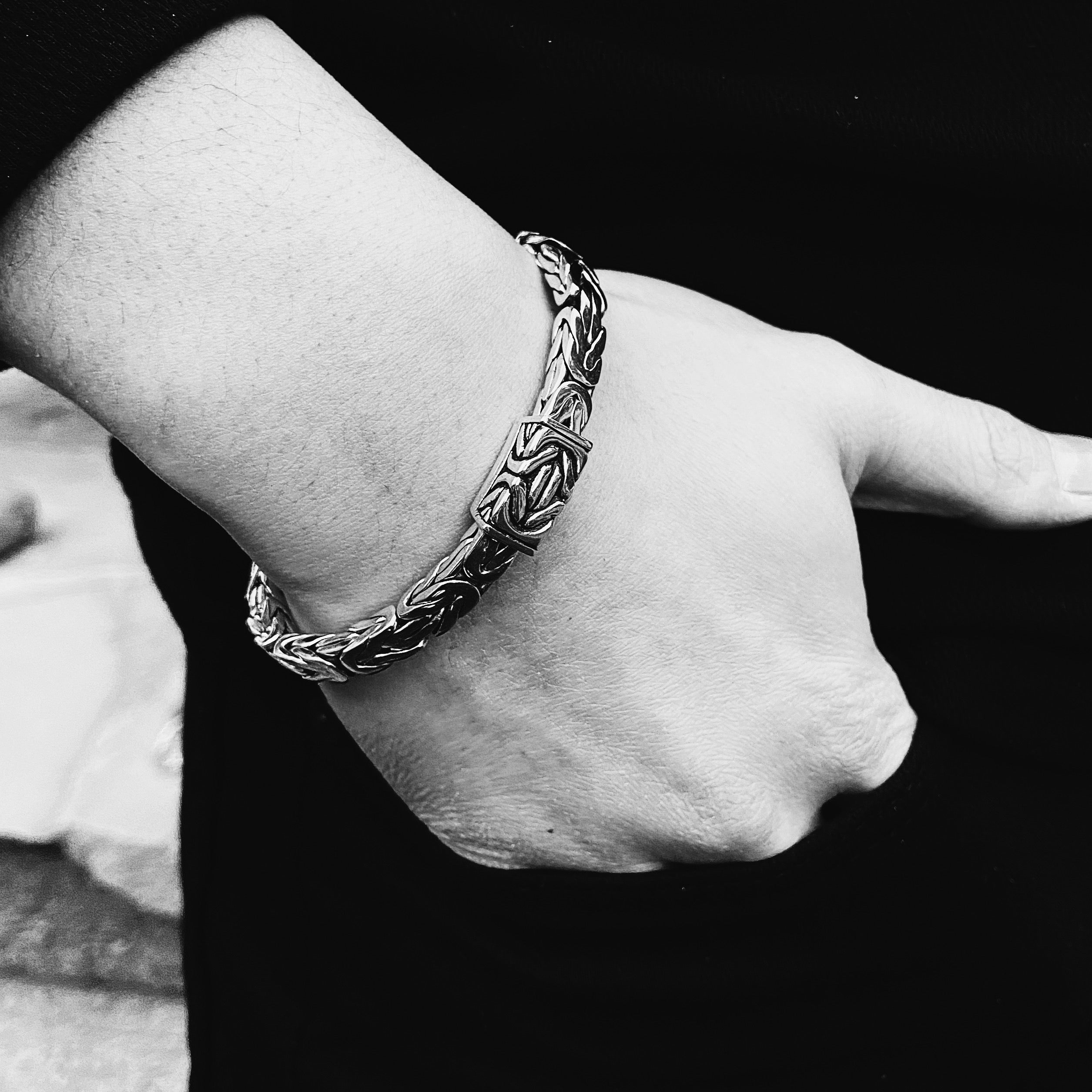 Native Byzantine Sterling Silver Bracelet 7mm. 7in- Ryan Christian