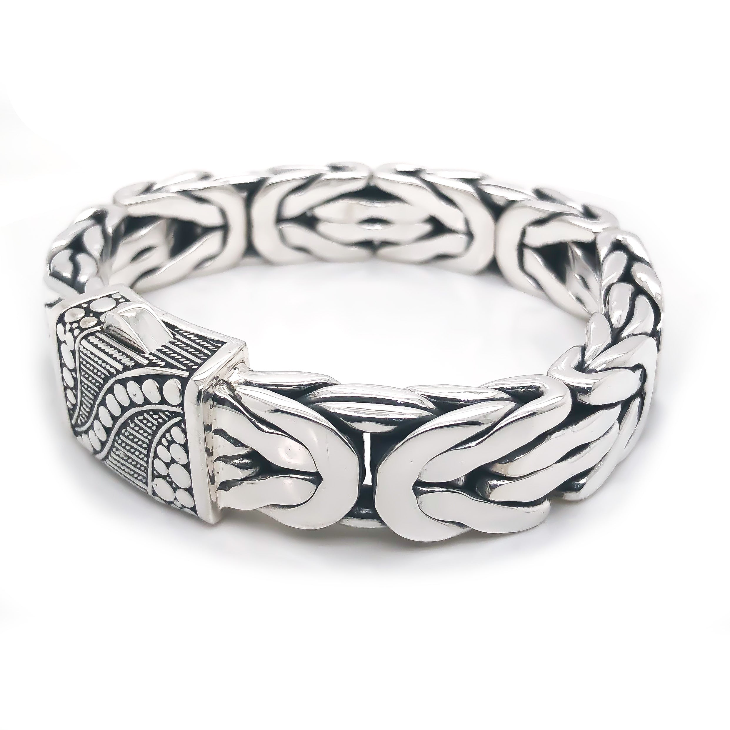 Capital Byzantine Sterling Silver Women's Bracelet 14mm 9in- Ryan Christian