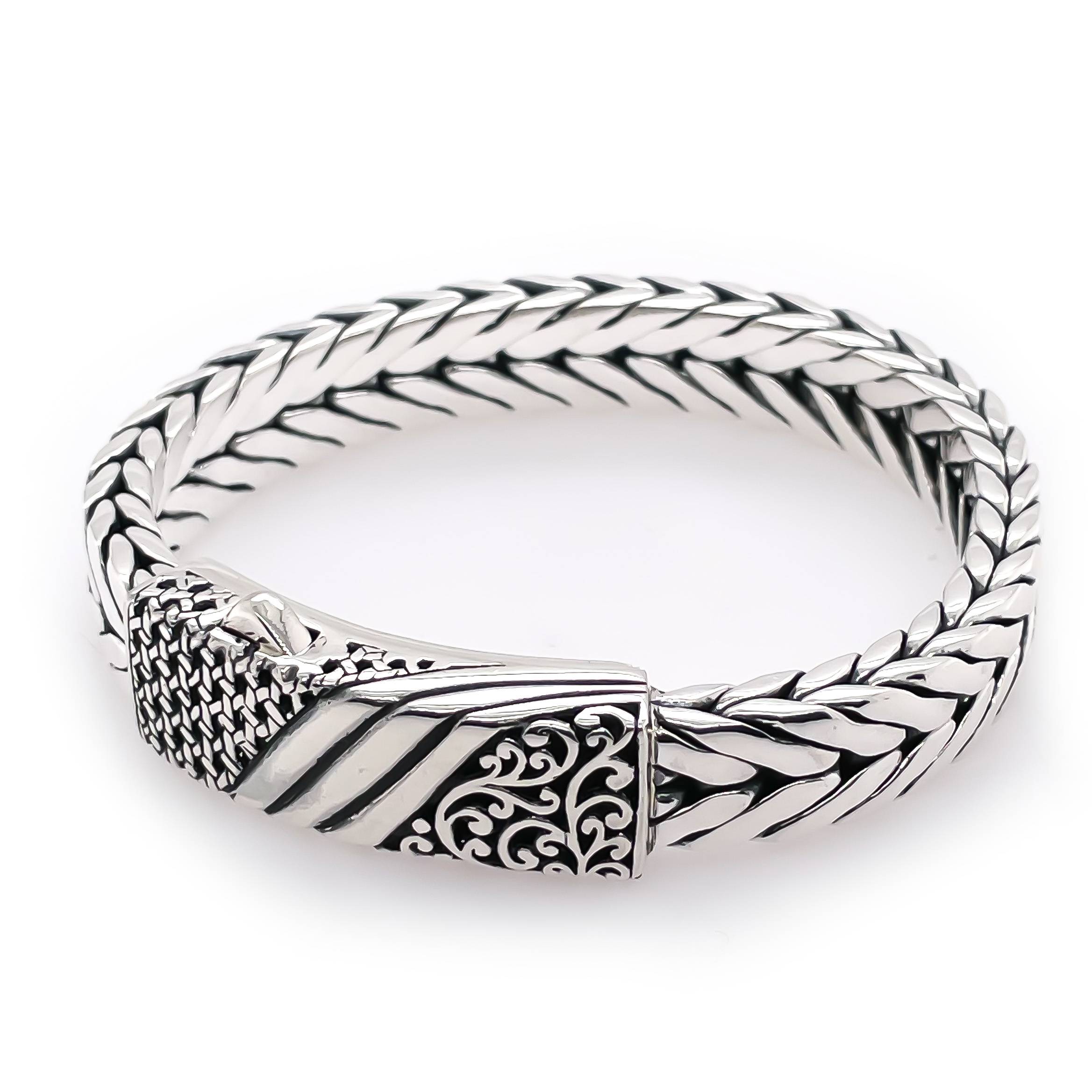 Elements Modern Weave Sterling Silver Bracelet 9mm. - Ryan Christian