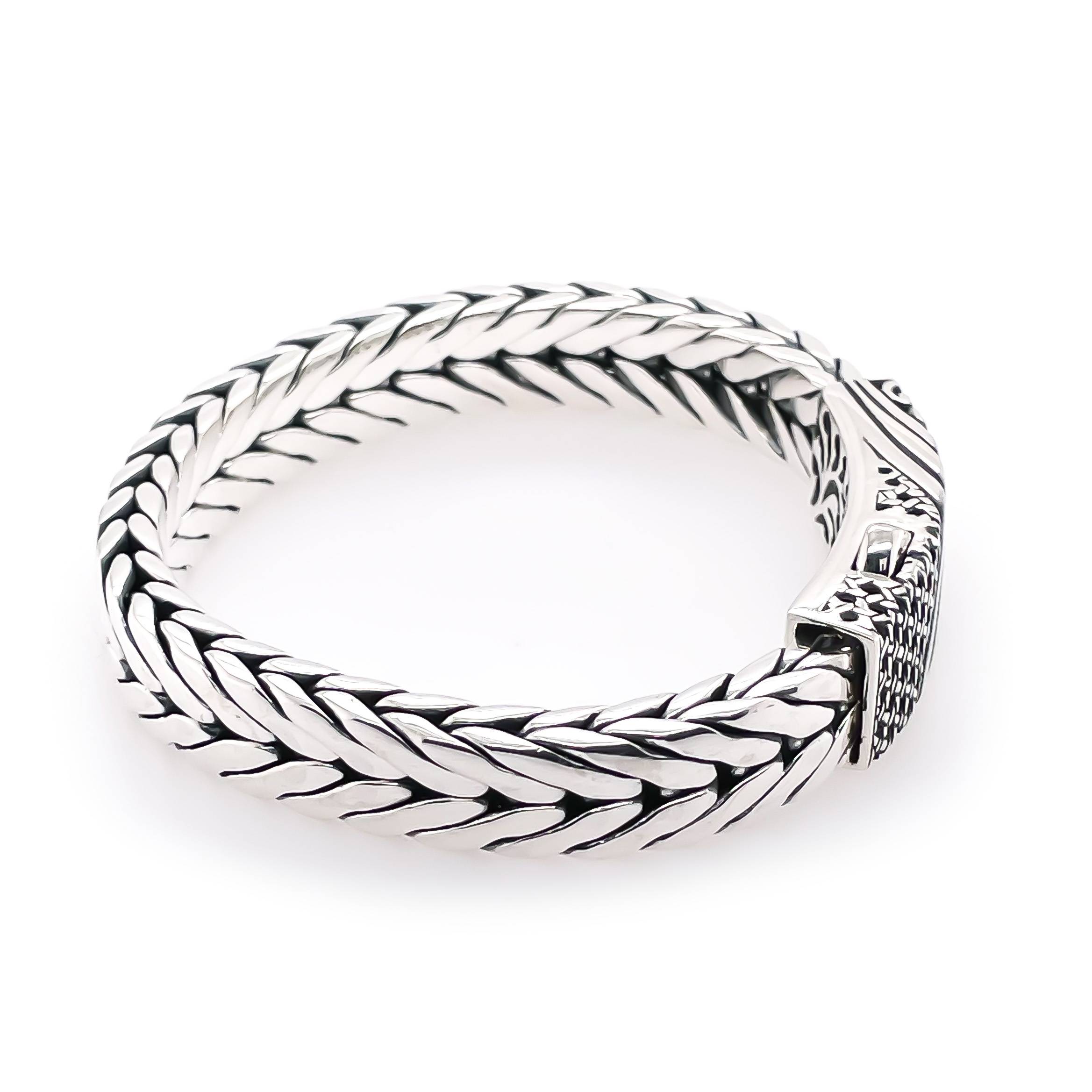 Elements Modern Weave Sterling Silver Bracelet 9mm. 9in - Ryan Christian