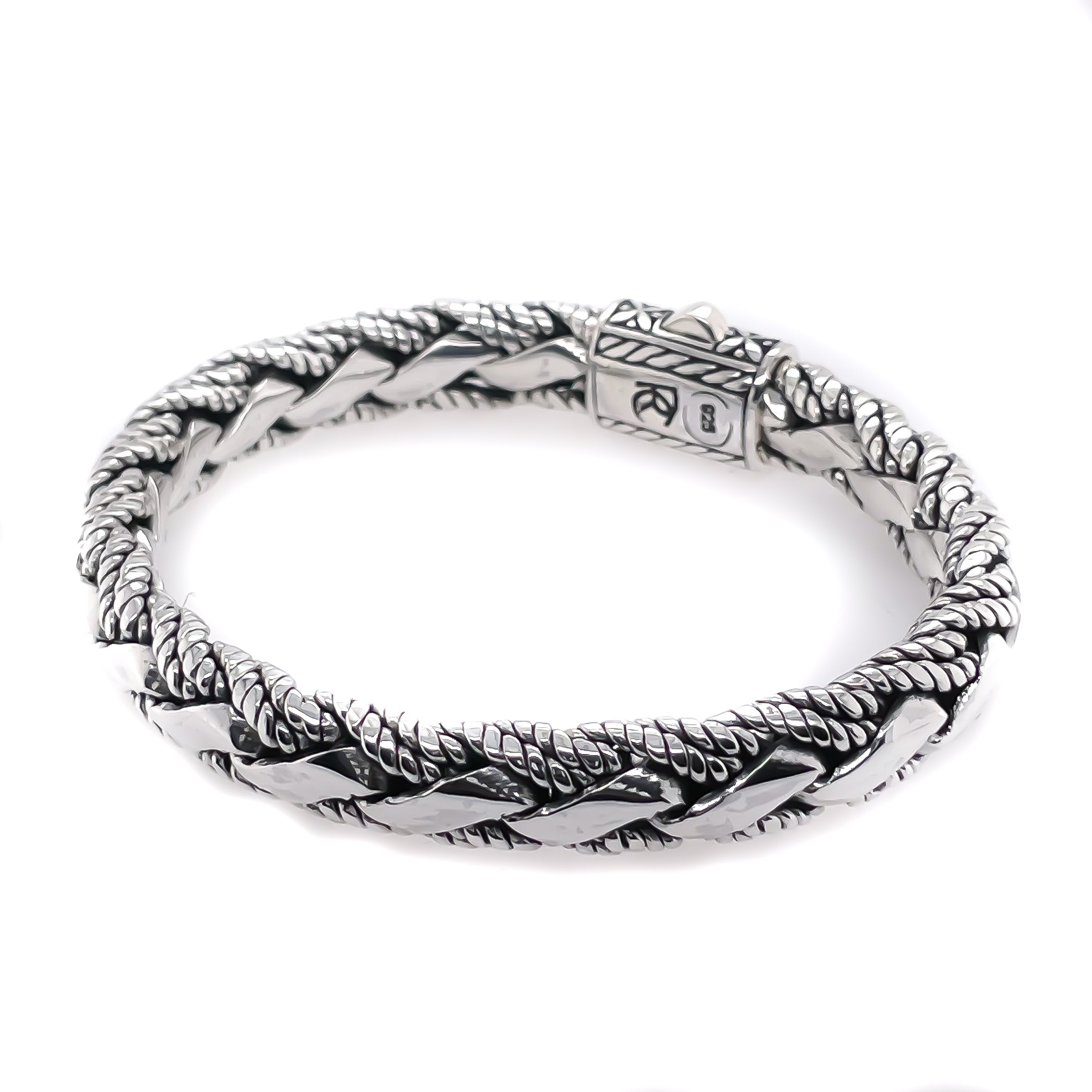 Hybrid  Sterling Silver Bracelet 10mm. 8in- Ryan Christian