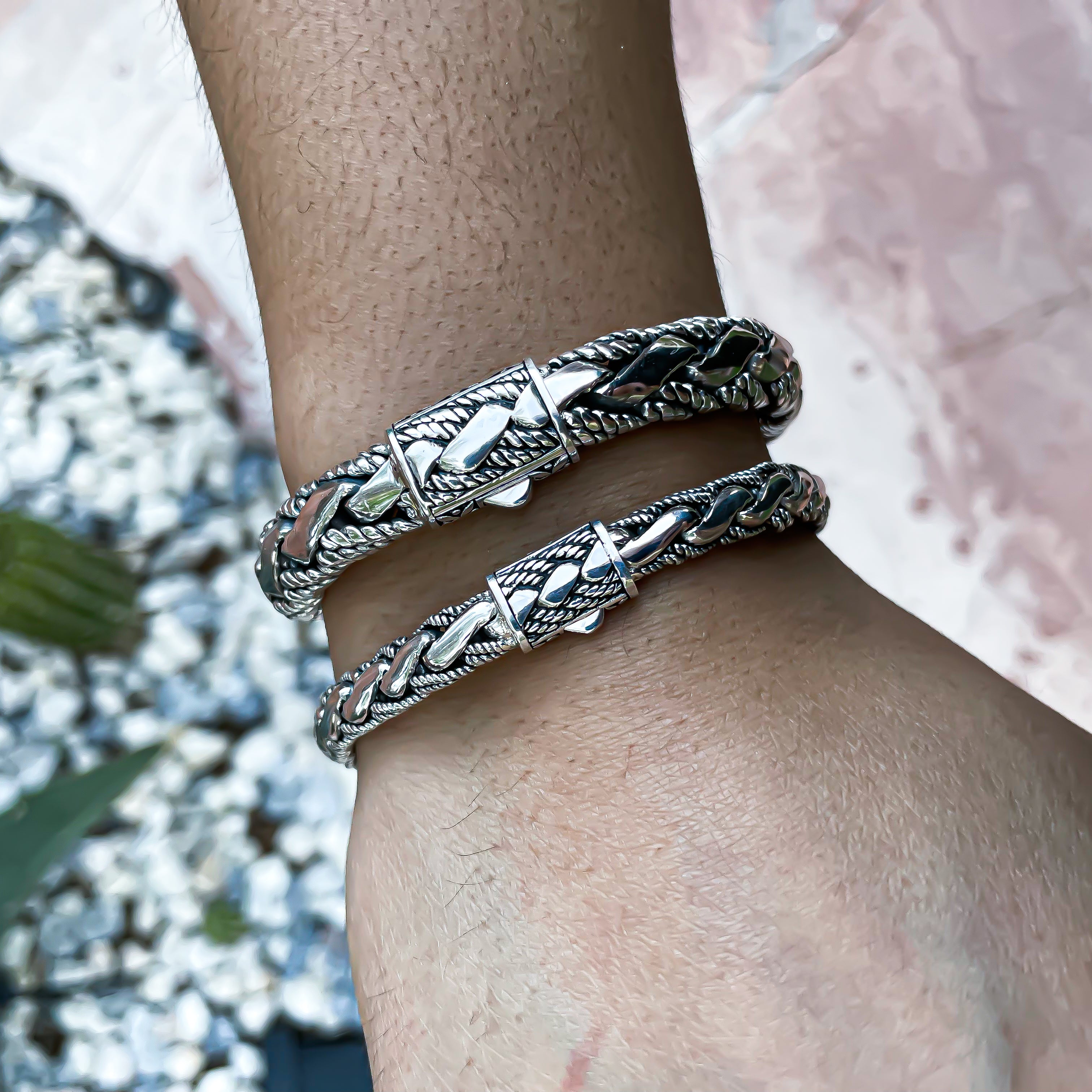 Hybrid  Sterling Silver Bracelet 10mm. 8.5in- Ryan Christian