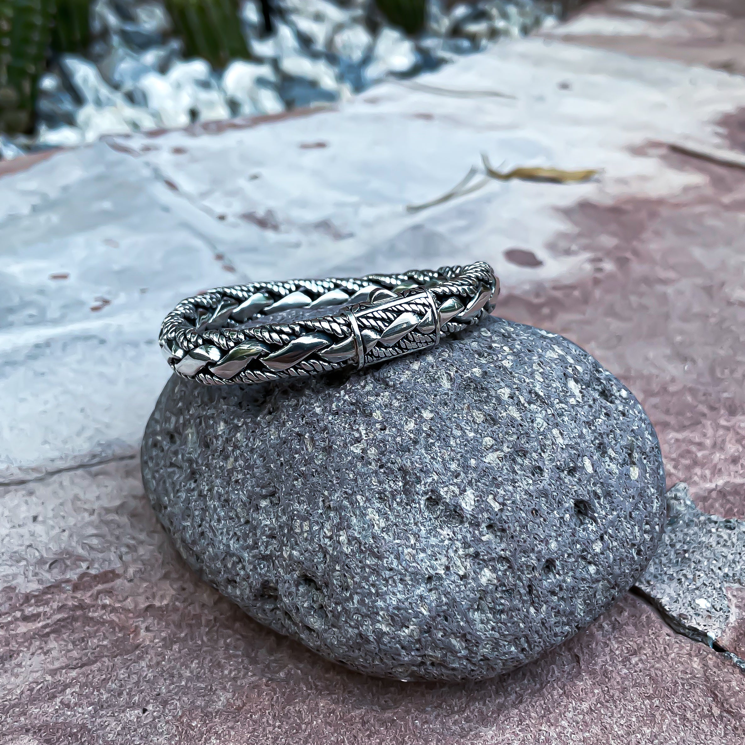 Hybrid Sterling Silver Bracelet 10mm. 9in- Ryan Christian