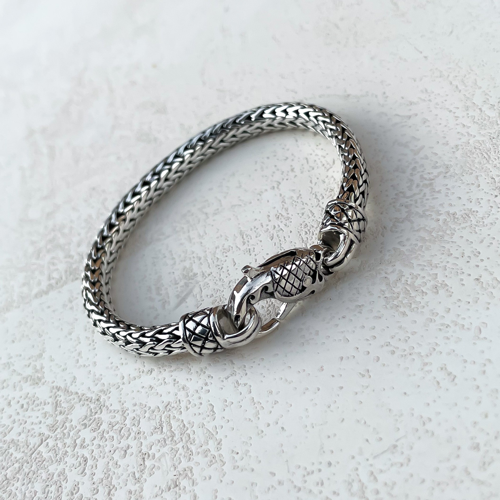 Kura Vintage Sterling Silver Weave 7mm. 6.5in - Ryan Christian