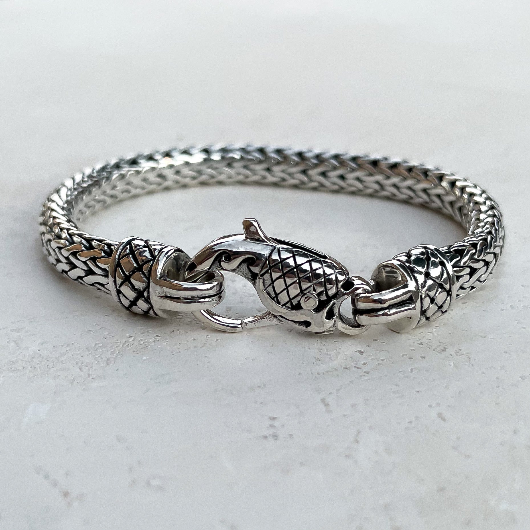 Kura Vintage Sterling Silver Weave 7mm. 8in - Ryan Christian