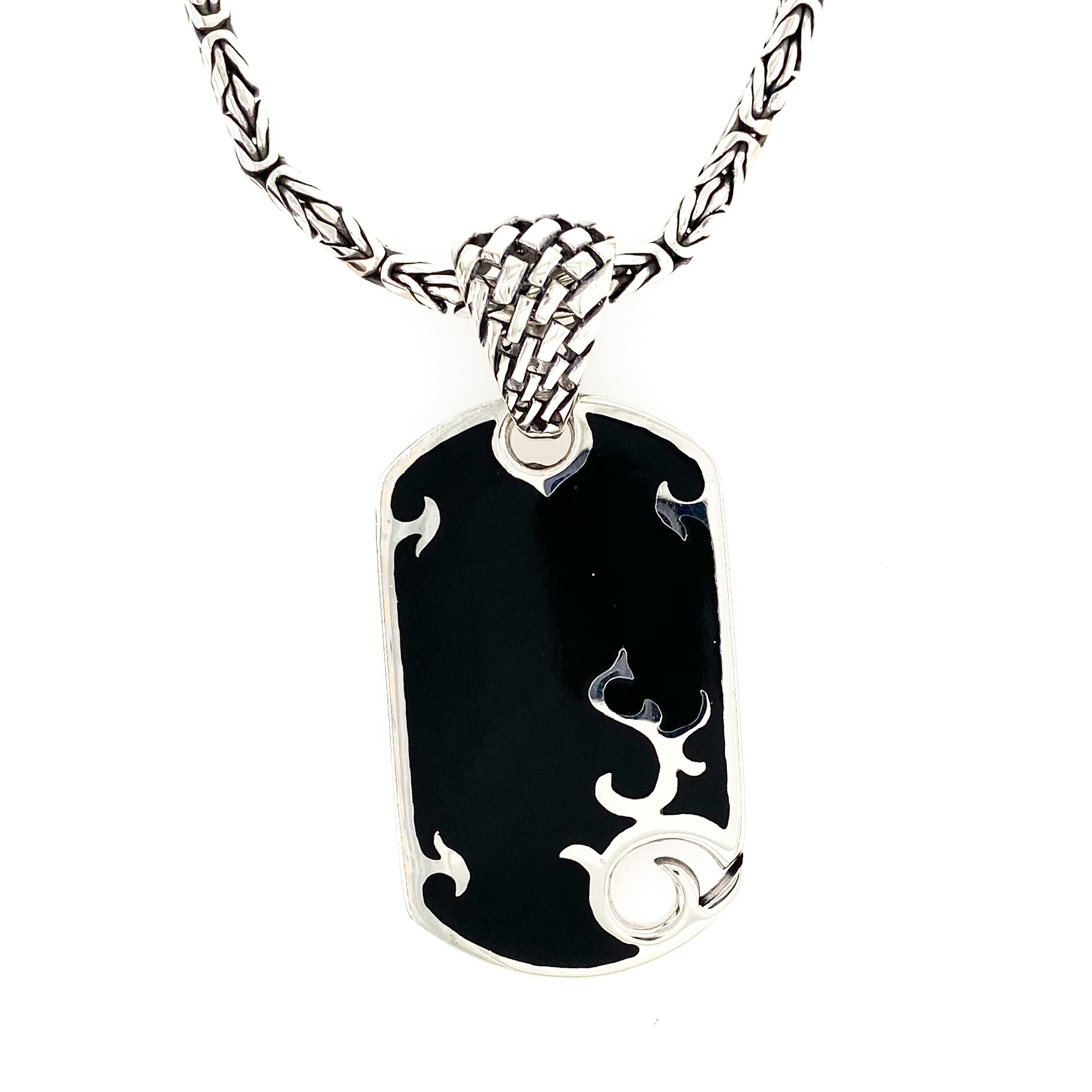 Raya Sterling Silver Men's Pendant in Black - Ryan Christian