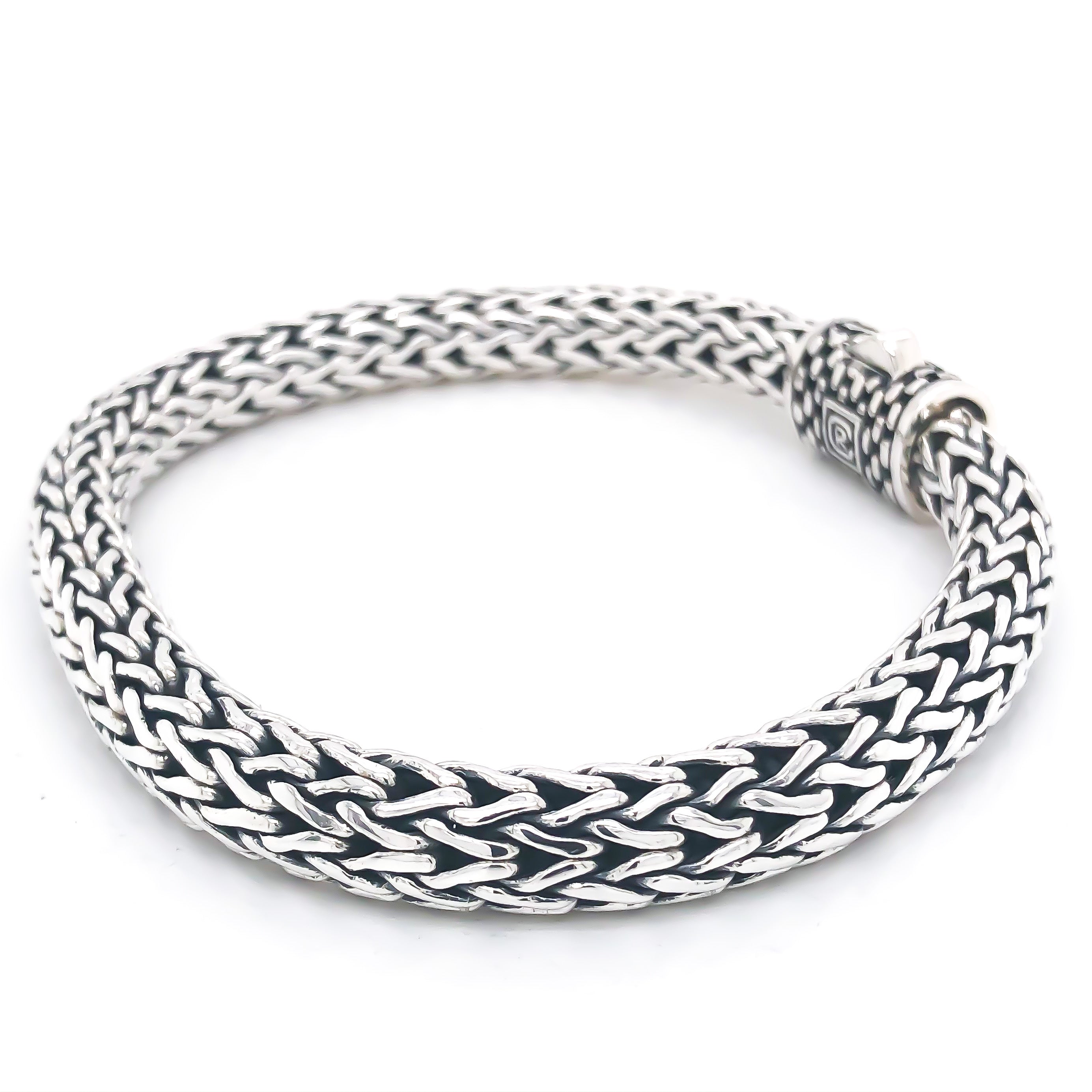 Elements  Classic Sterling Silver Weave 8mm. 8in - Ryan Christian