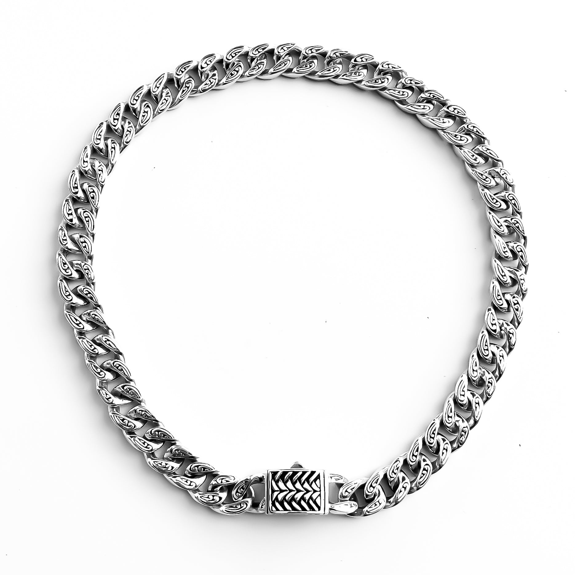 Sari Cuban Link Sterling Silver Chain 11mm. - Ryan Christian