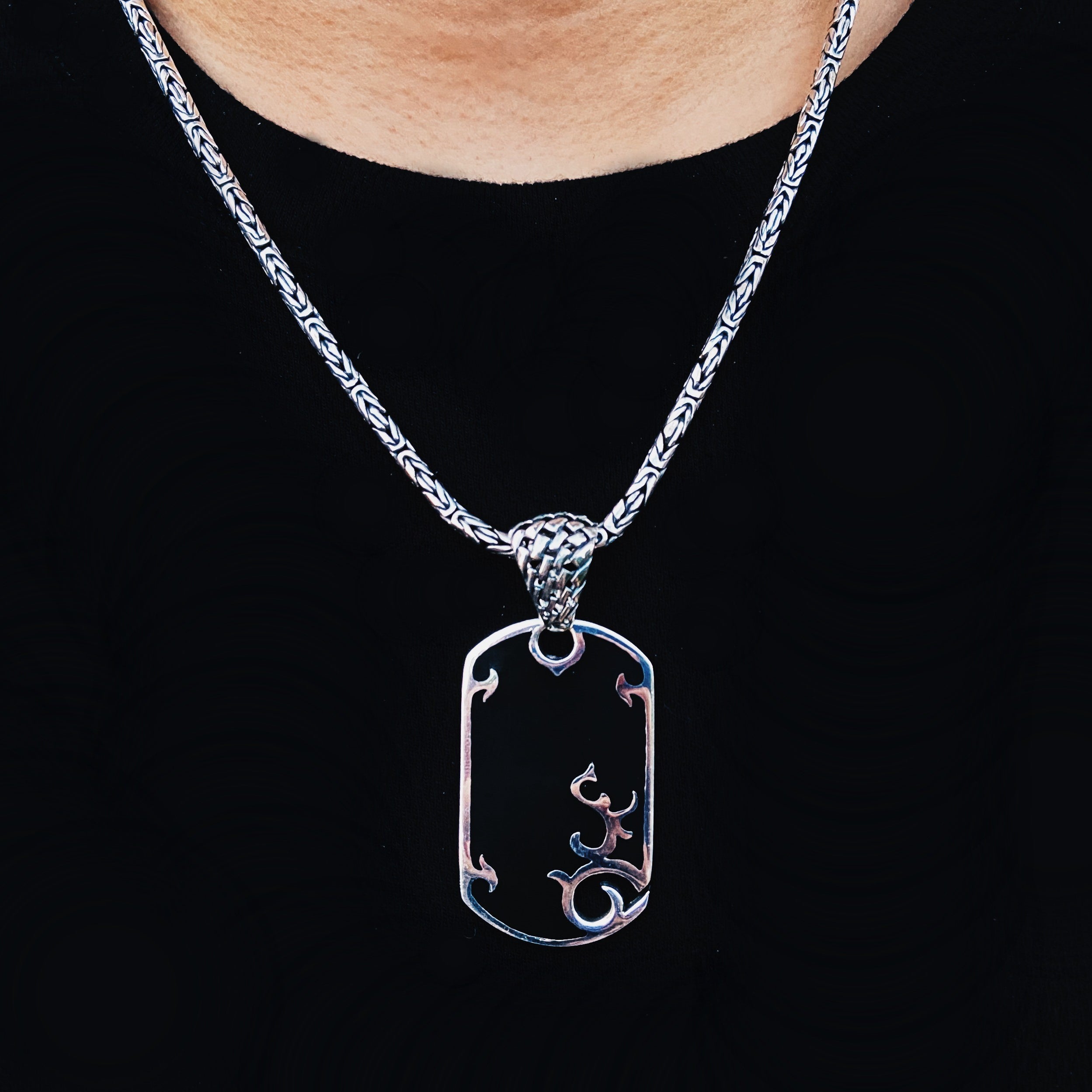 Raya Sterling Silver 925 Pendant in Black - Ryan Christian