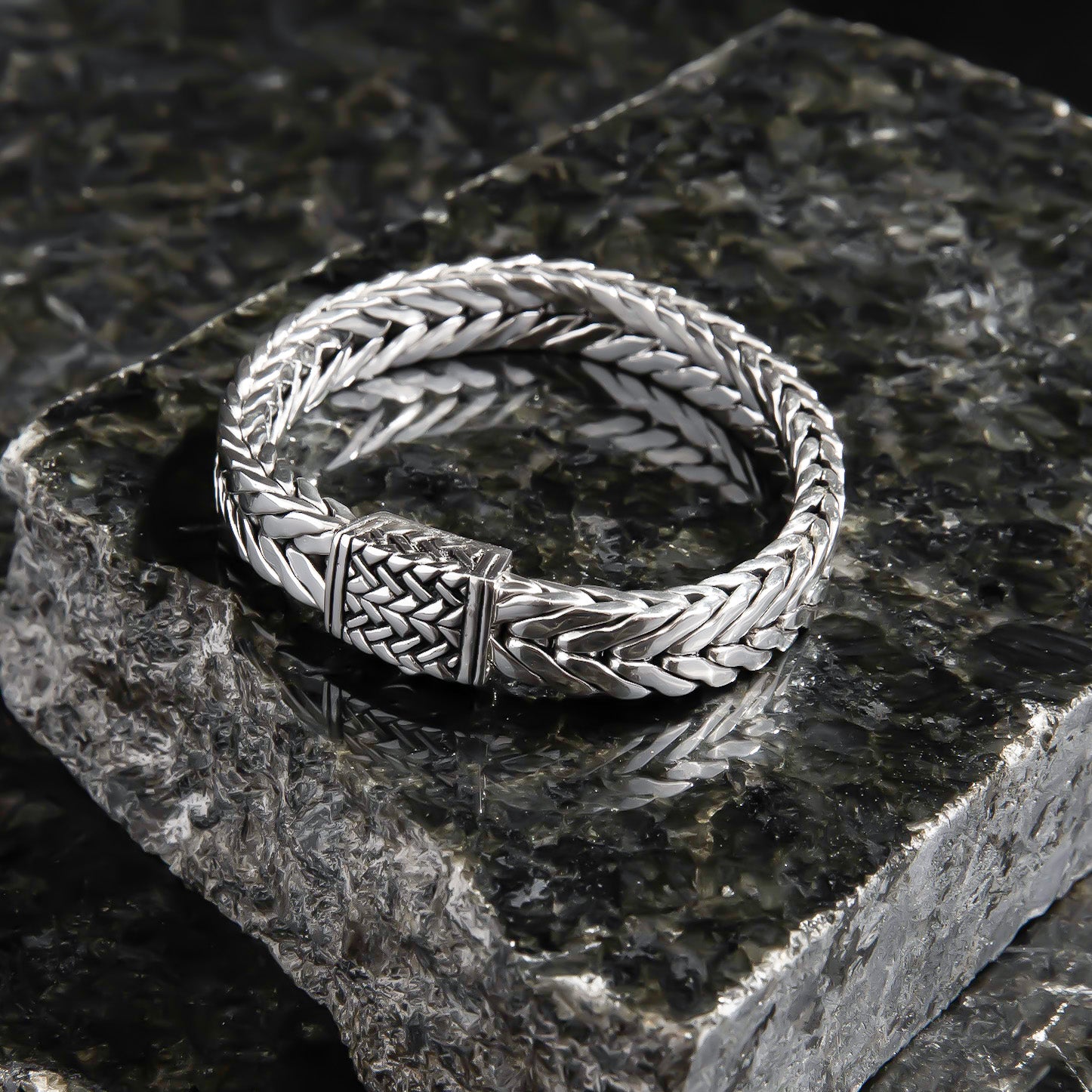 Sari Luxe Weave Sterling Silver Bracelet 9mm. 8in - Ryan Christian