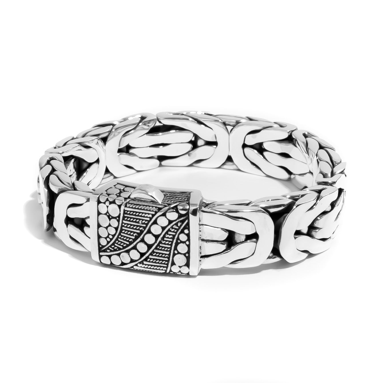 Capital Byzantine Sterling Silver Bracelet 14mm - Ryan Christian