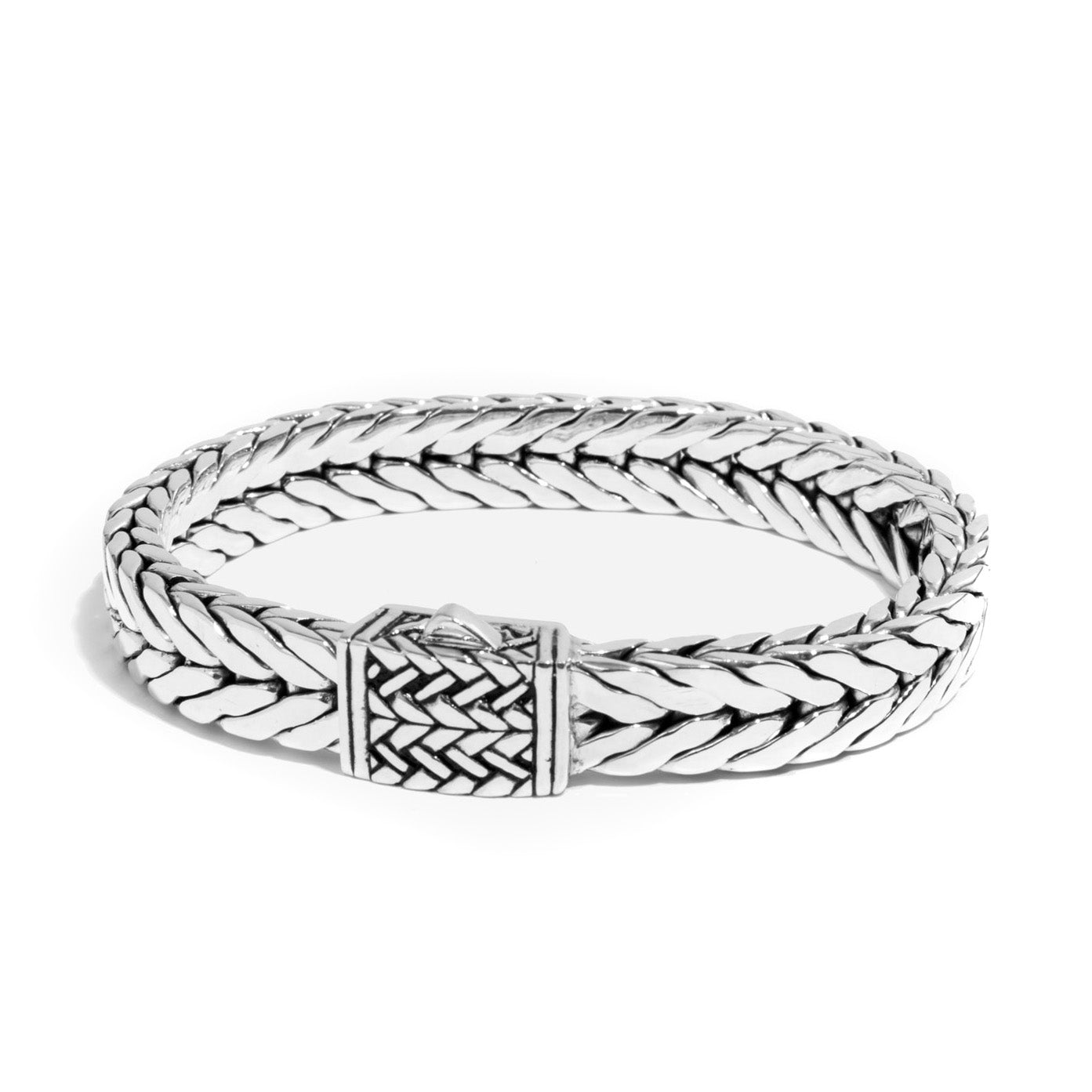 Sari Luxe Weave Sterling Silver Bracelet 9mm. - Ryan Christian