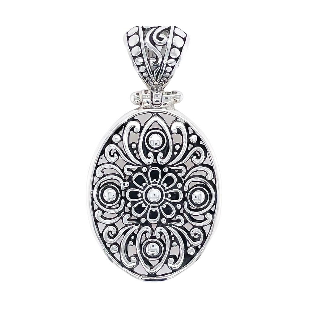 "Lotus" Oval Sterling Silver Pendant - Ryan Christian