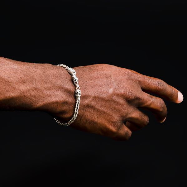 Men's Wheat /Spiga Chain Bracelet in Silver - Atolyestone